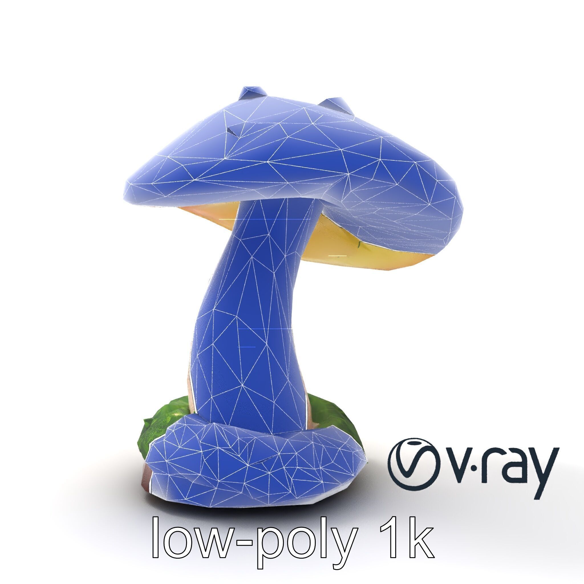 Mystical Glowing Mushroom Fantasy model pack Low-poly 3D model_18