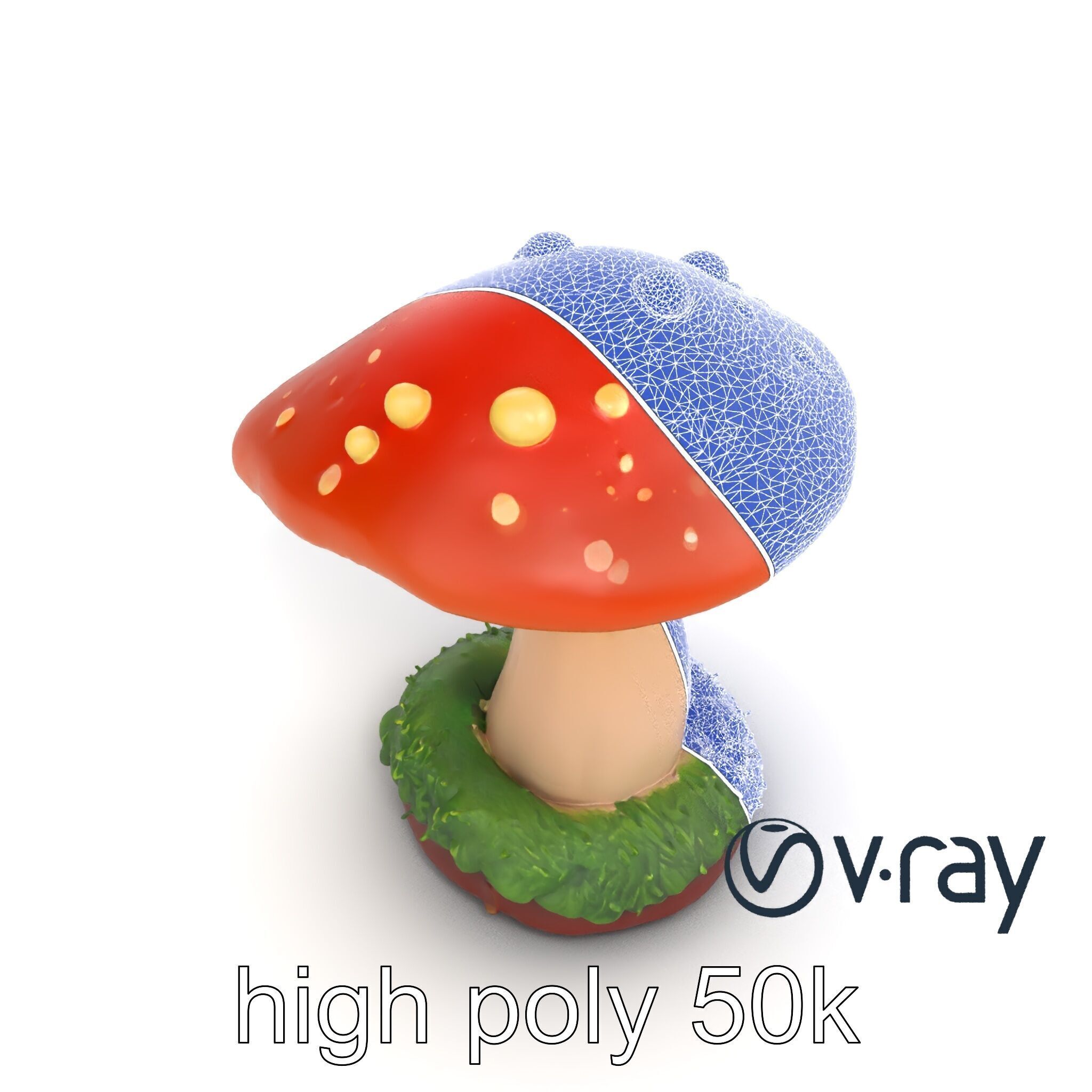 Mystical Glowing Mushroom Fantasy model pack Low-poly 3D model_17