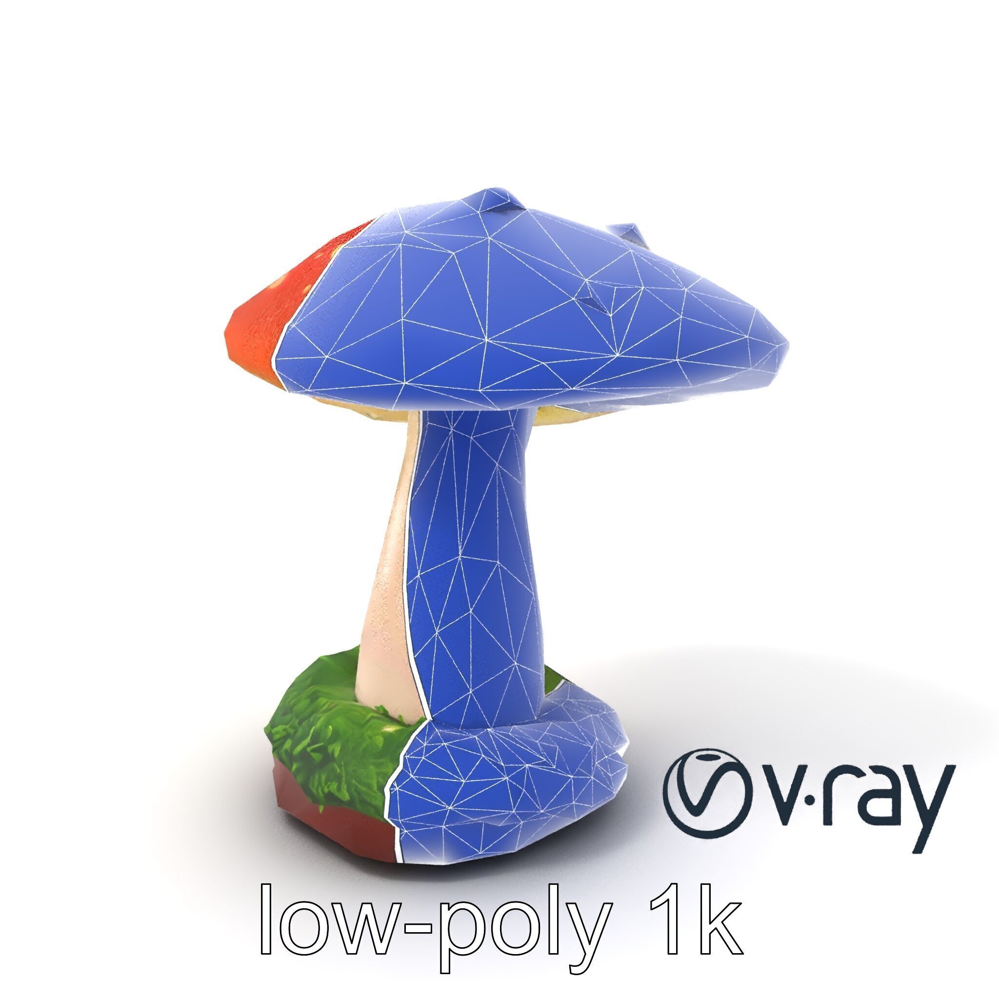 Mystical Glowing Mushroom Fantasy model pack Low-poly 3D model_28