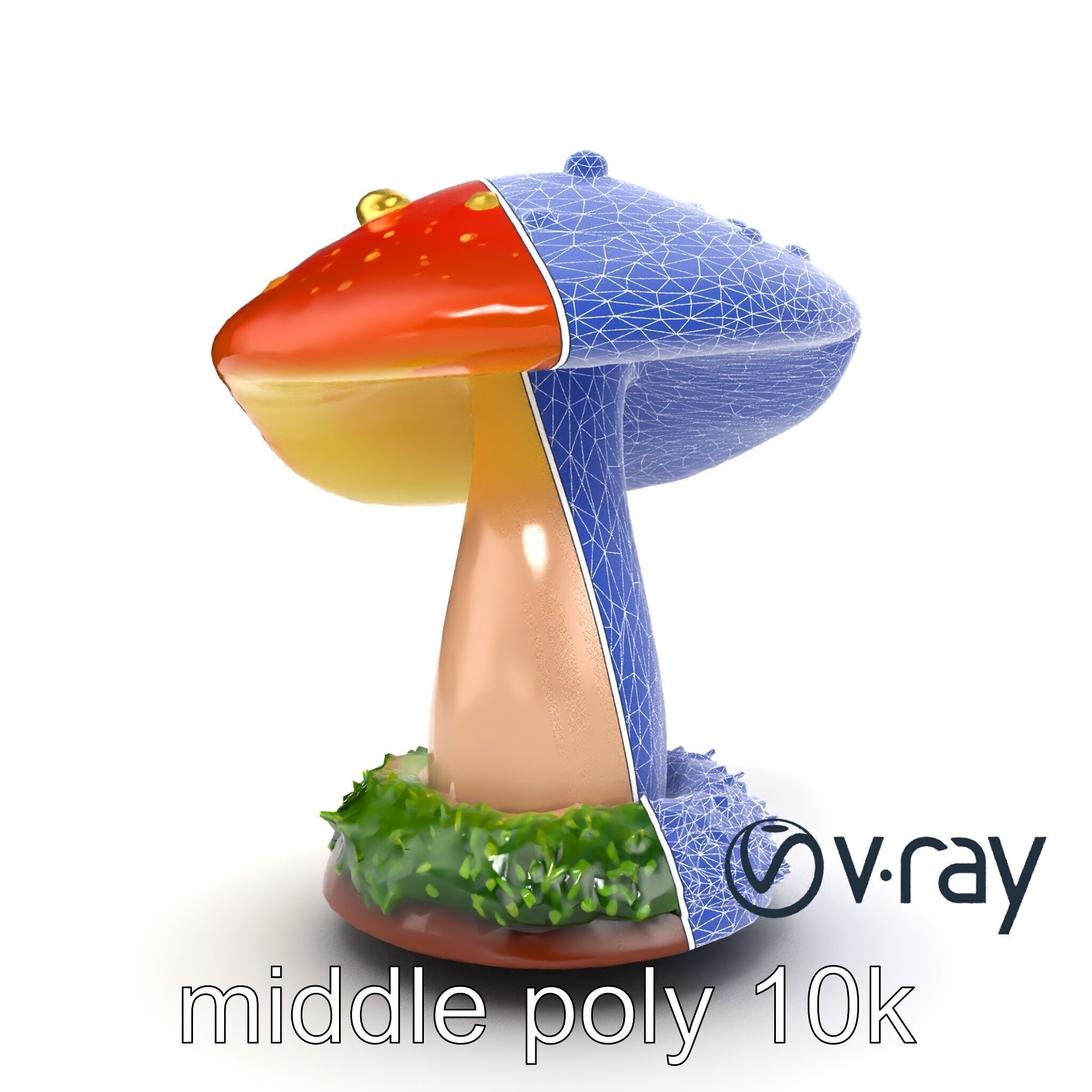 Mystical Glowing Mushroom Fantasy model pack Low-poly 3D model_31