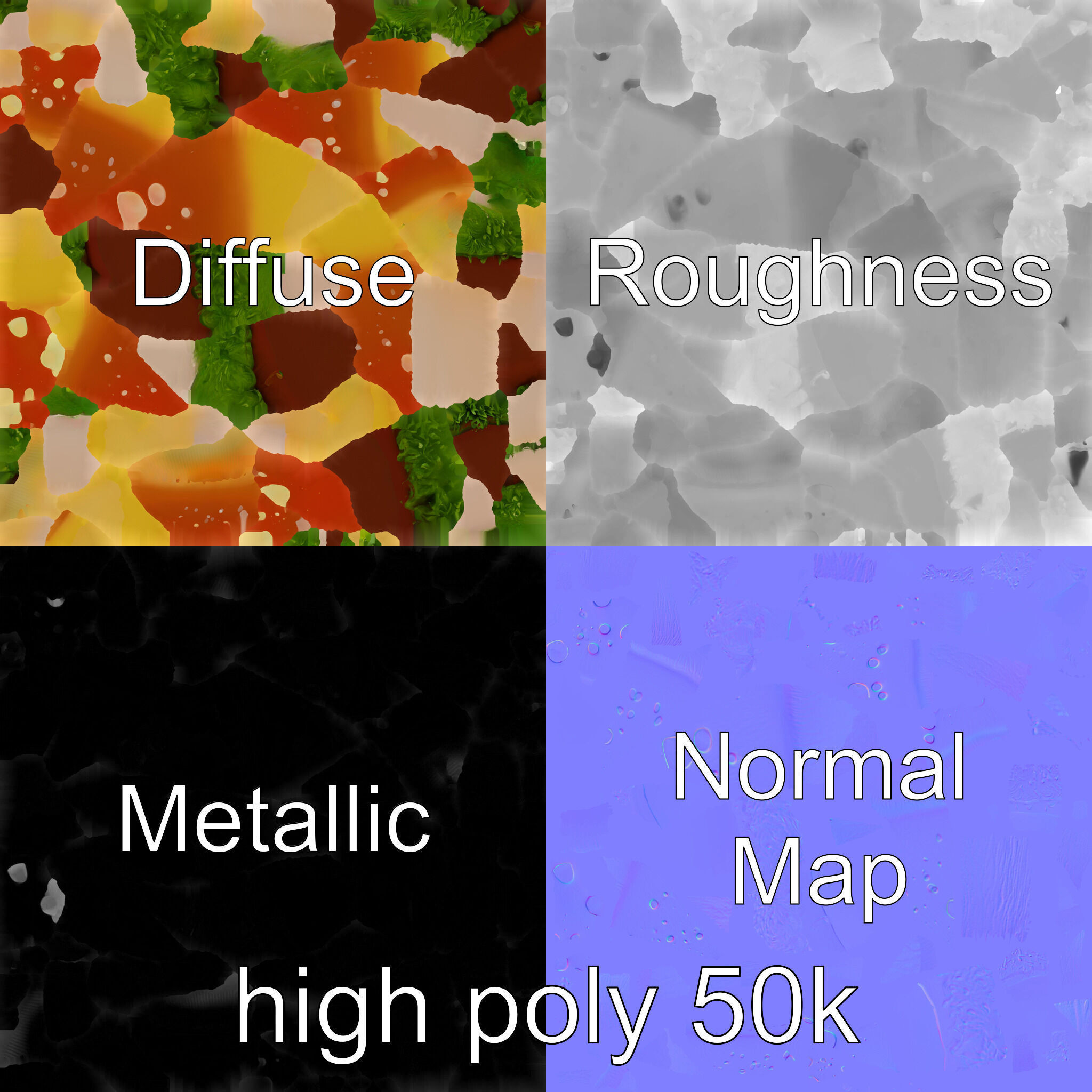 Mystical Glowing Mushroom Fantasy model pack Low-poly 3D model_2