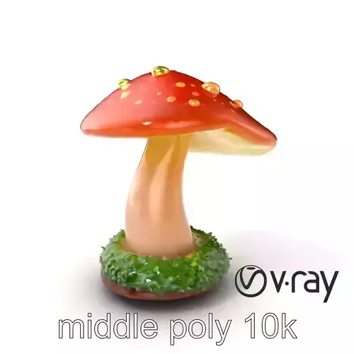 Mystical Glowing Mushroom Fantasy model pack Low-poly 3D model