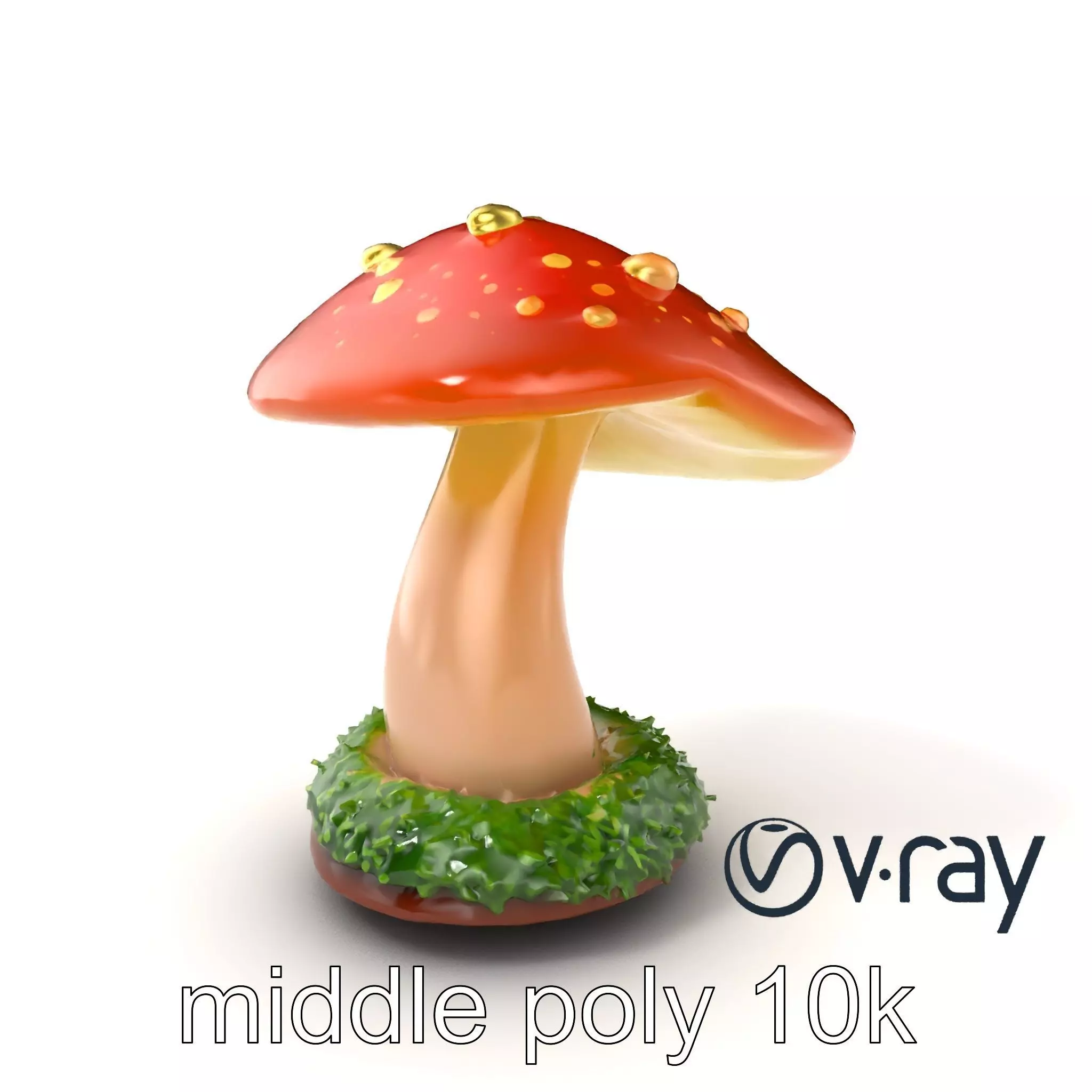 Mystical Glowing Mushroom Fantasy model pack Low-poly 3D model_0