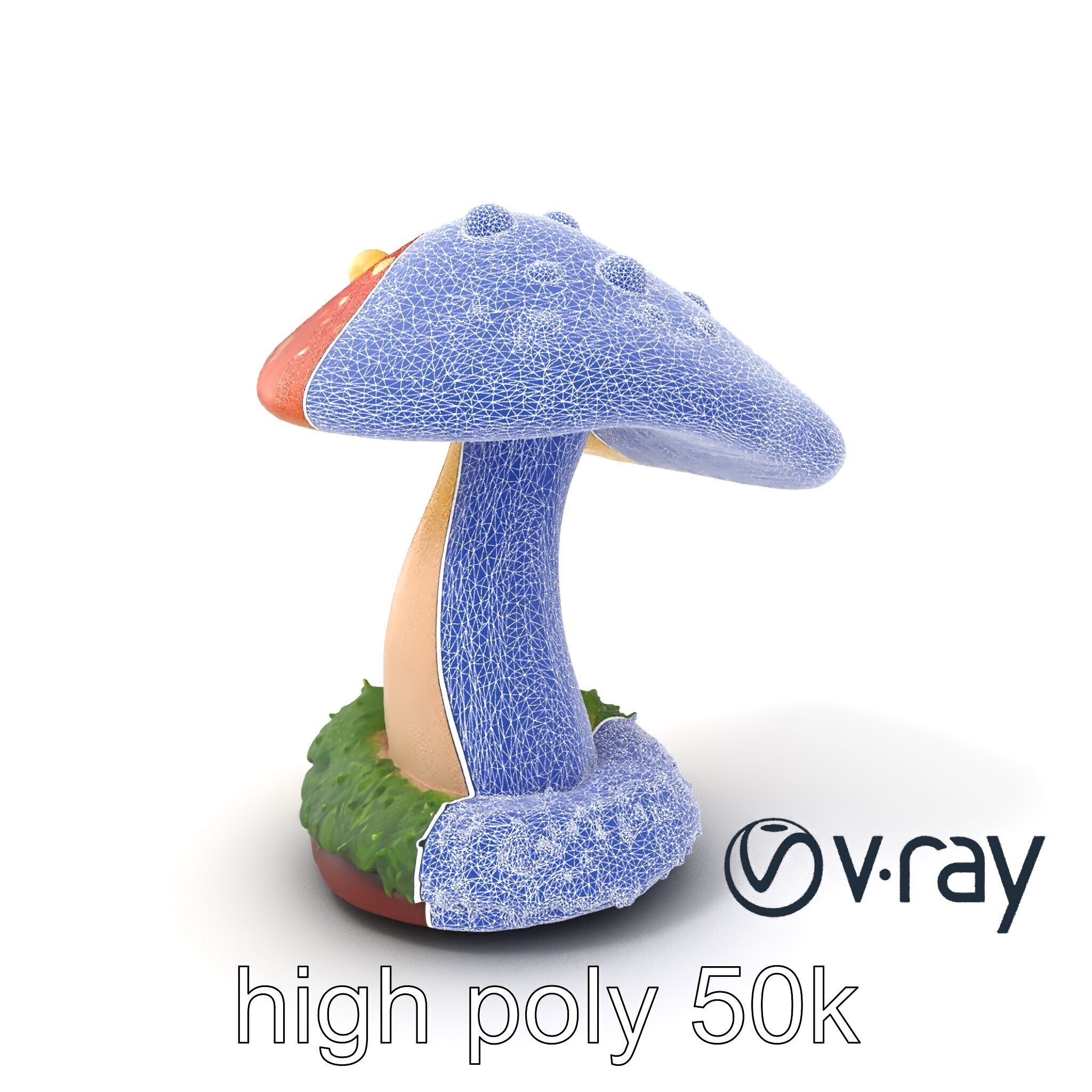 Mystical Glowing Mushroom Fantasy model pack Low-poly 3D model_10