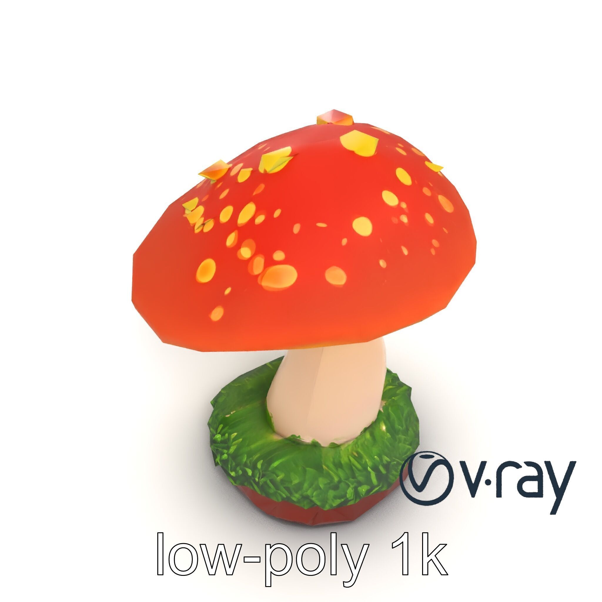 Mystical Glowing Mushroom Fantasy model pack Low-poly 3D model_9