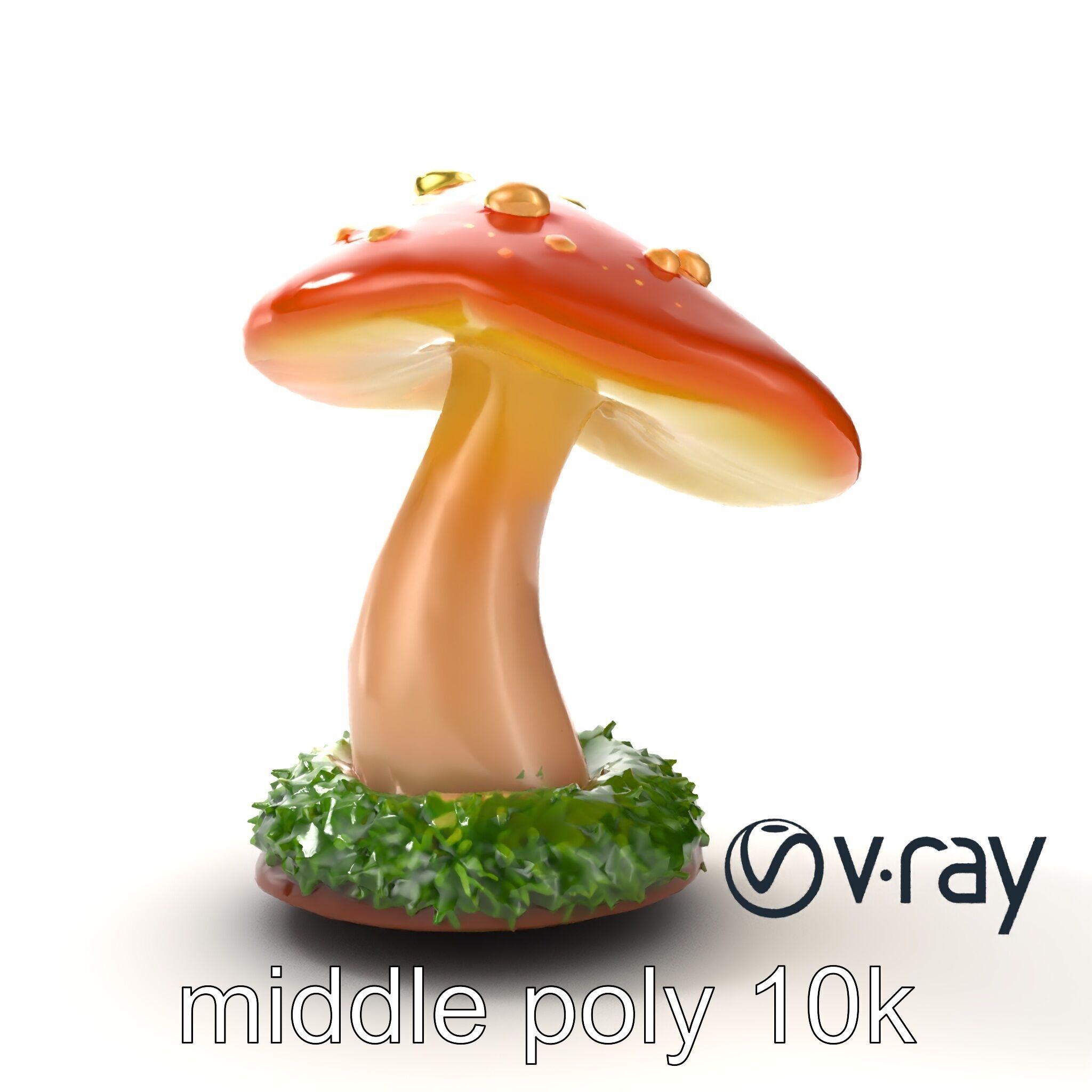 Mystical Glowing Mushroom Fantasy model pack Low-poly 3D model_15