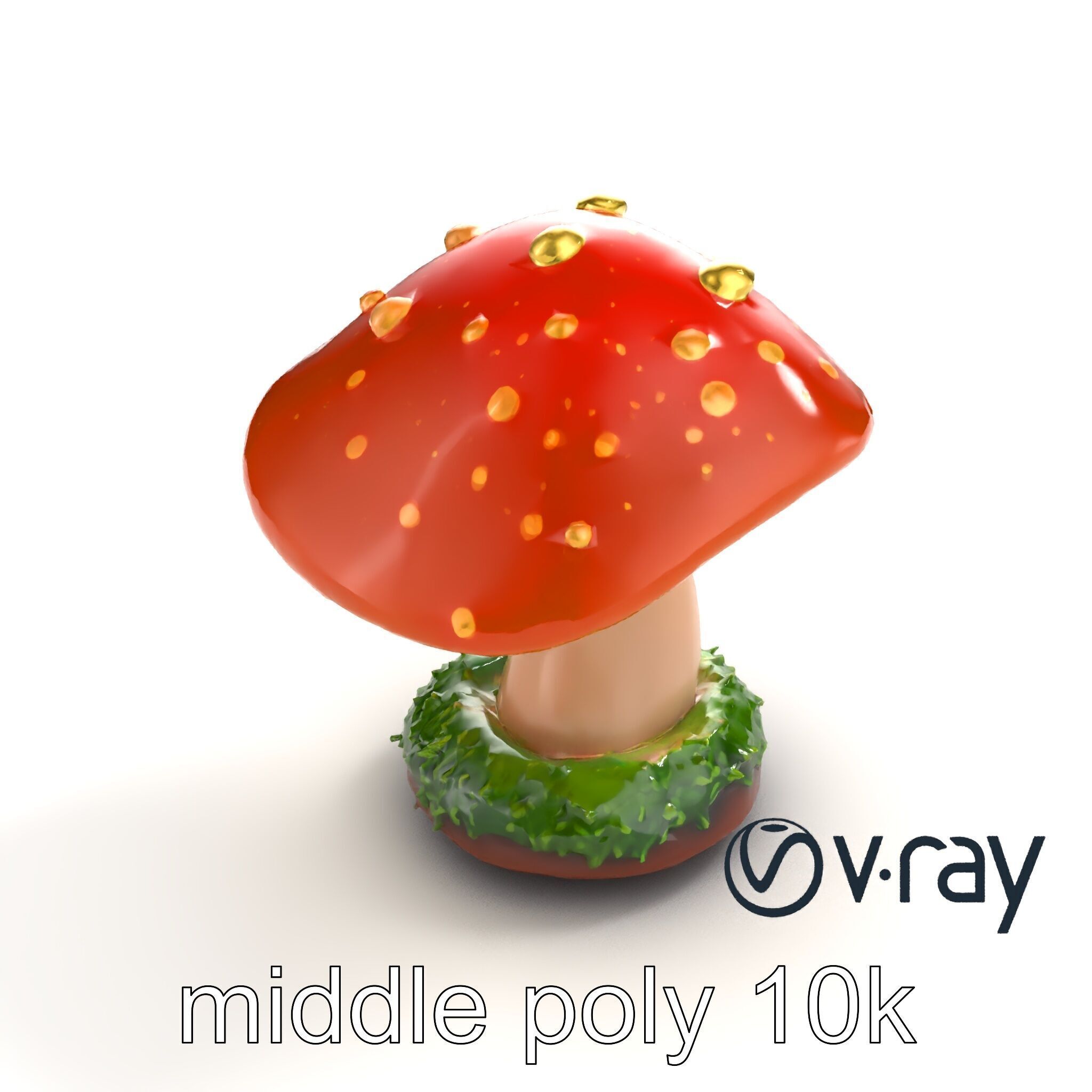 Mystical Glowing Mushroom Fantasy model pack Low-poly 3D model_5