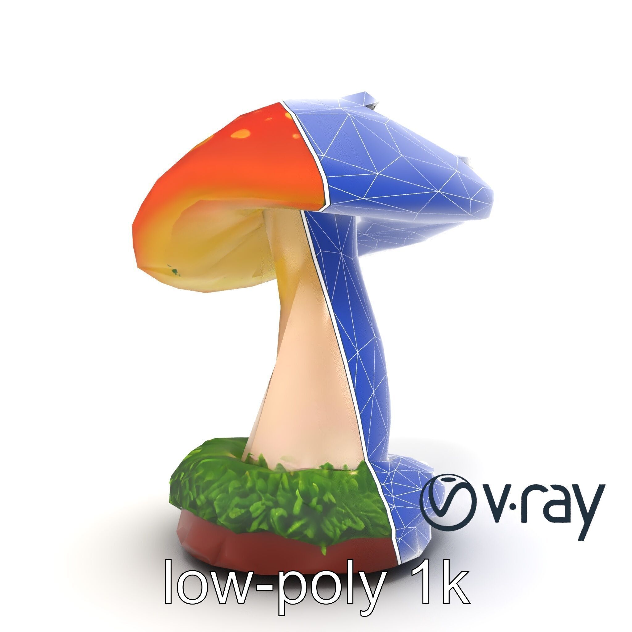 Mystical Glowing Mushroom Fantasy model pack Low-poly 3D model_29