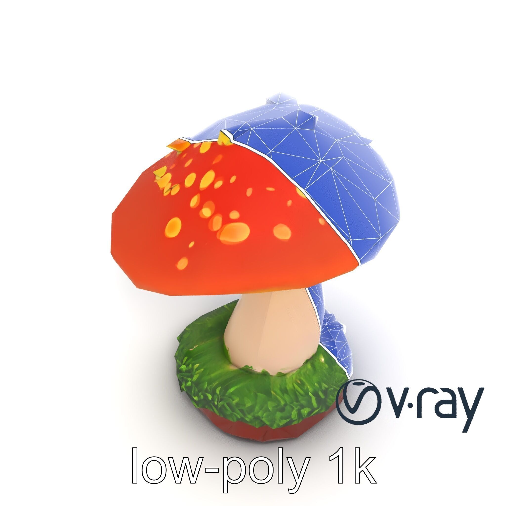 Mystical Glowing Mushroom Fantasy model pack Low-poly 3D model_22