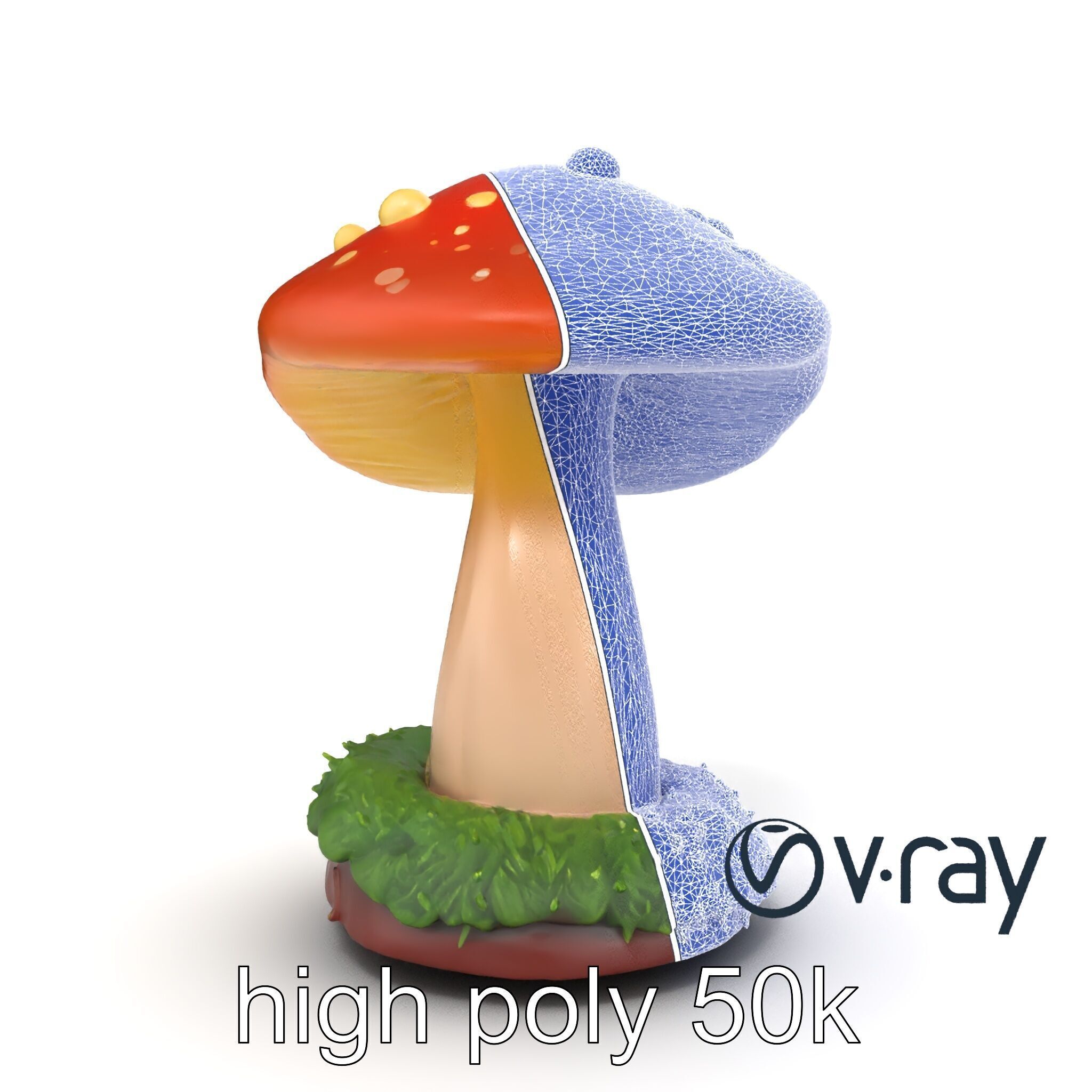 Mystical Glowing Mushroom Fantasy model pack Low-poly 3D model_30