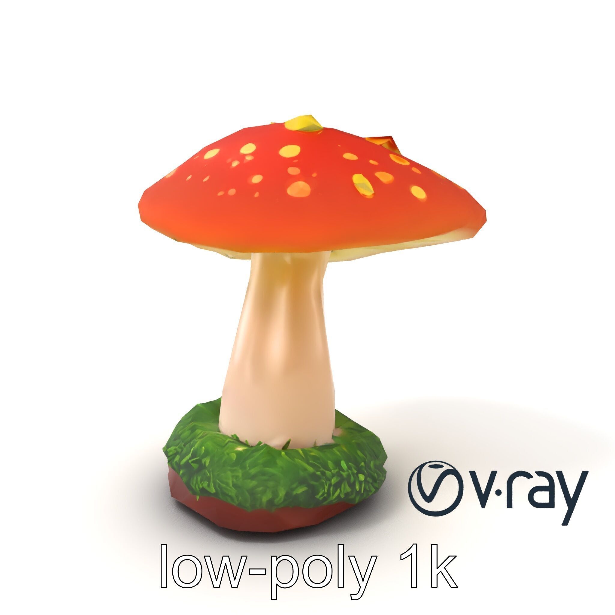 Mystical Glowing Mushroom Fantasy model pack Low-poly 3D model_3