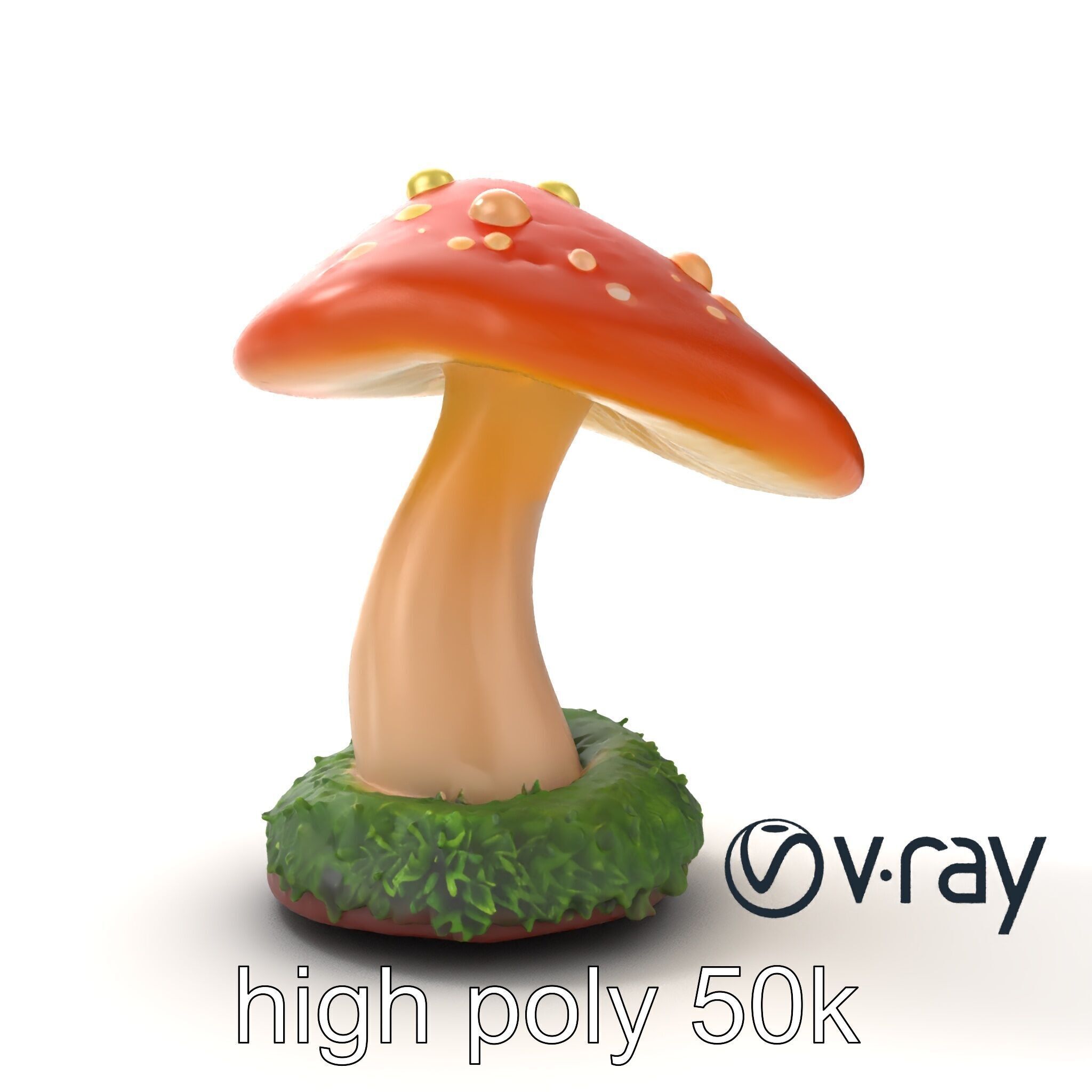Mystical Glowing Mushroom Fantasy model pack Low-poly 3D model_14