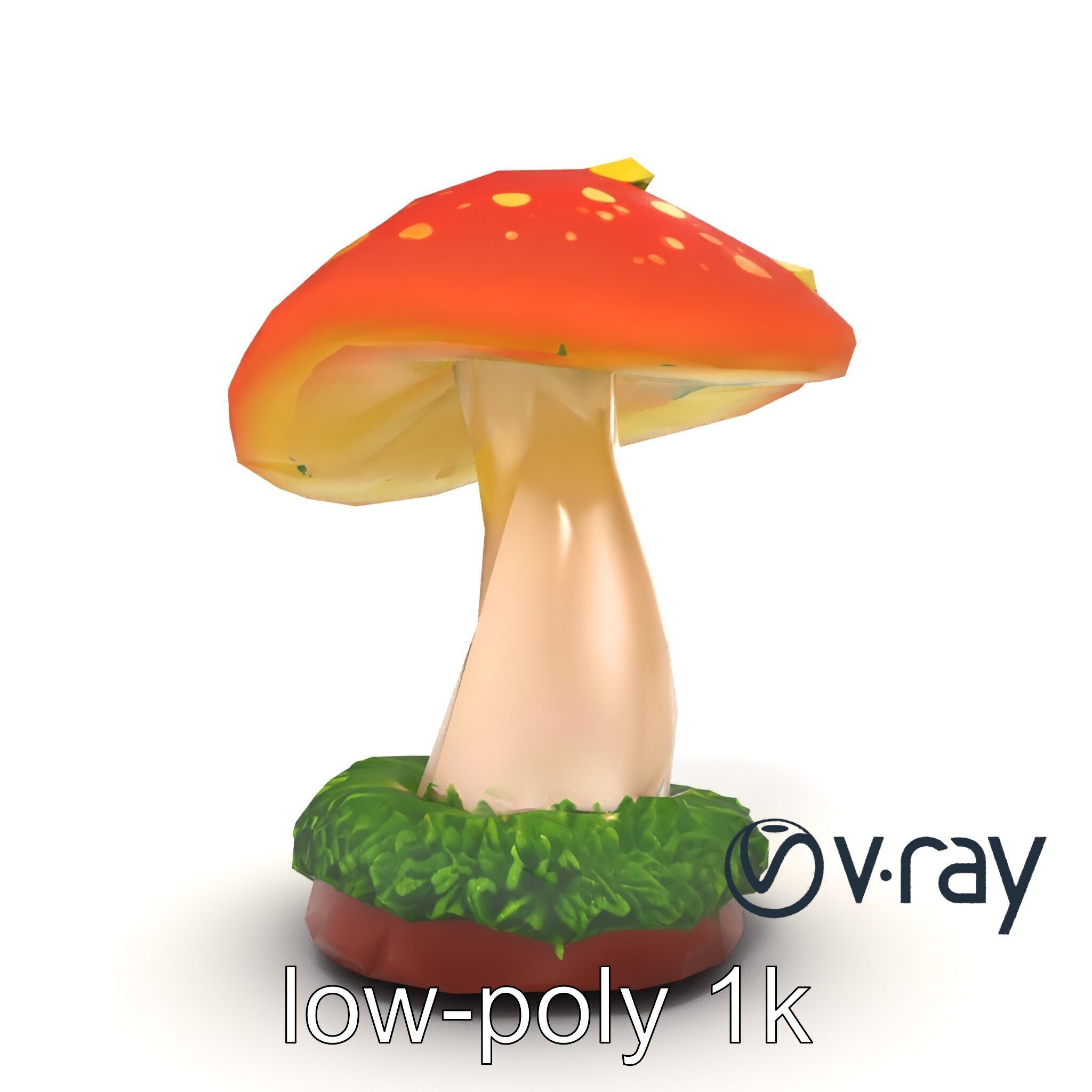 Mystical Glowing Mushroom Fantasy model pack Low-poly 3D model_19