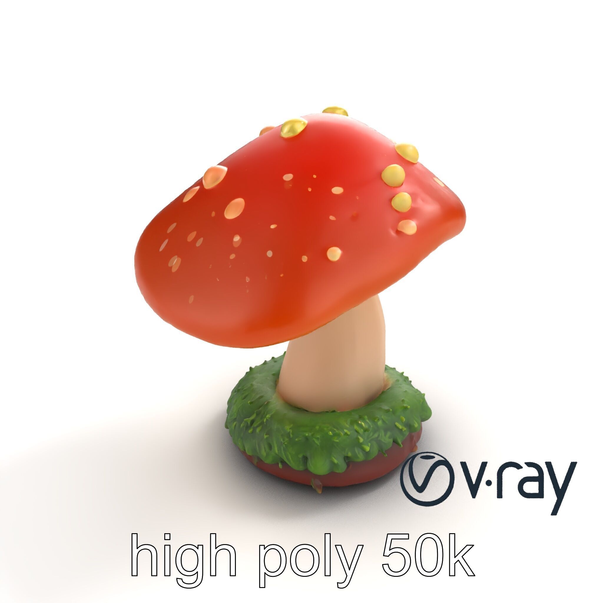 Mystical Glowing Mushroom Fantasy model pack Low-poly 3D model_12