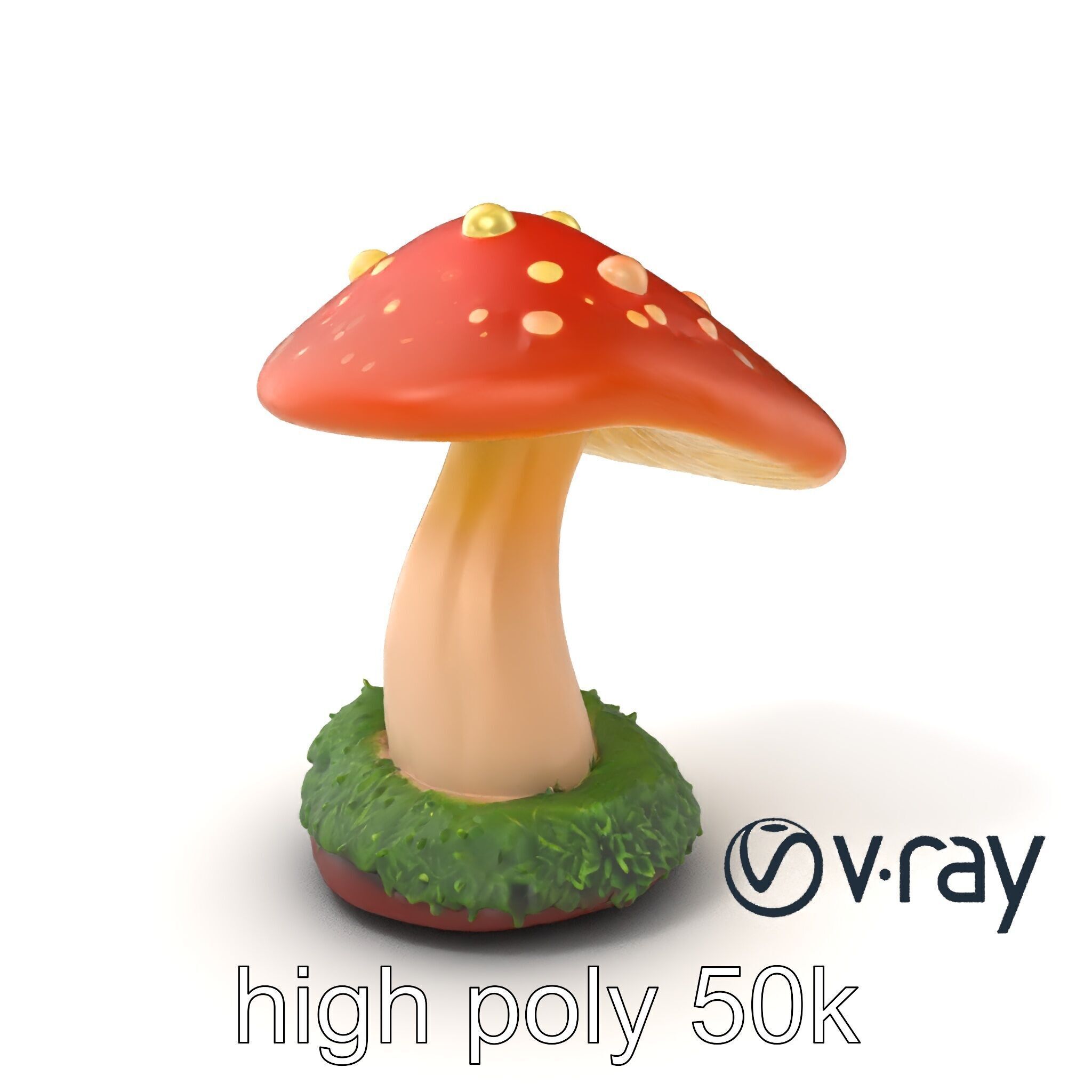 Mystical Glowing Mushroom Fantasy model pack Low-poly 3D model_7