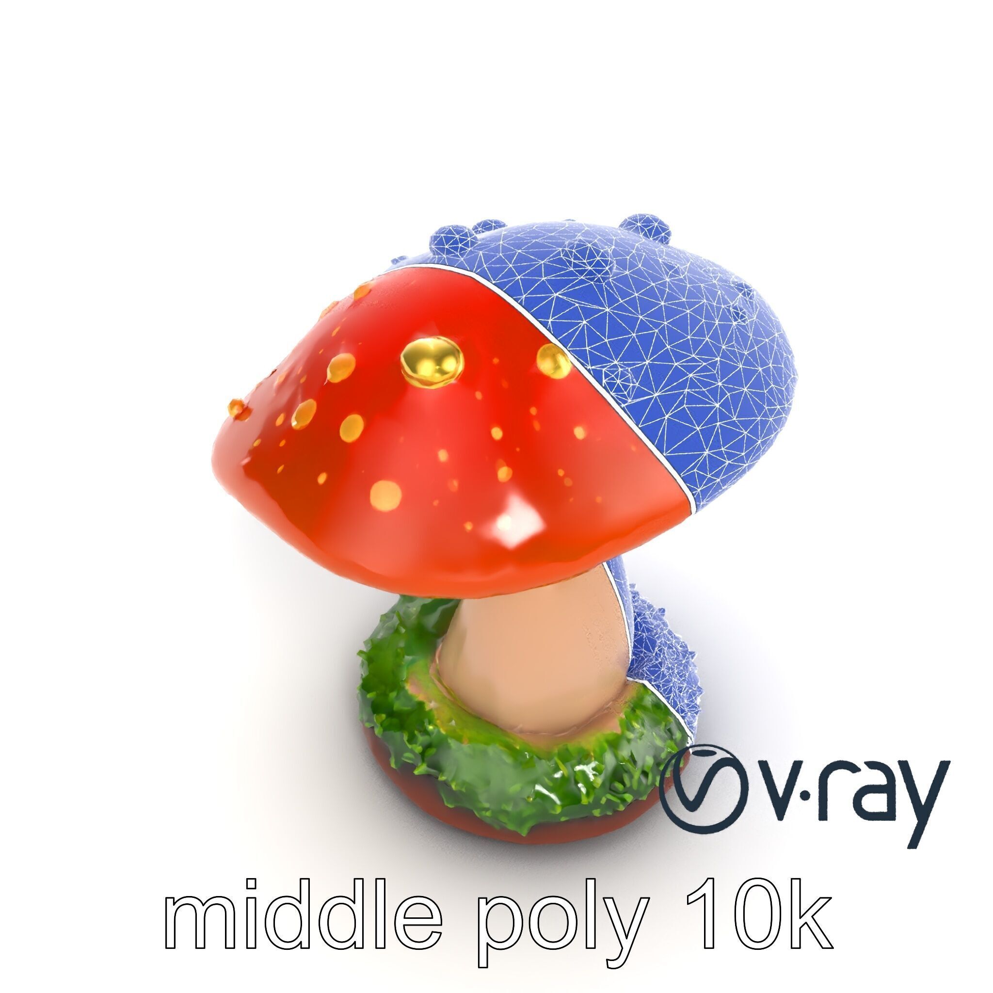 Mystical Glowing Mushroom Fantasy model pack Low-poly 3D model_23