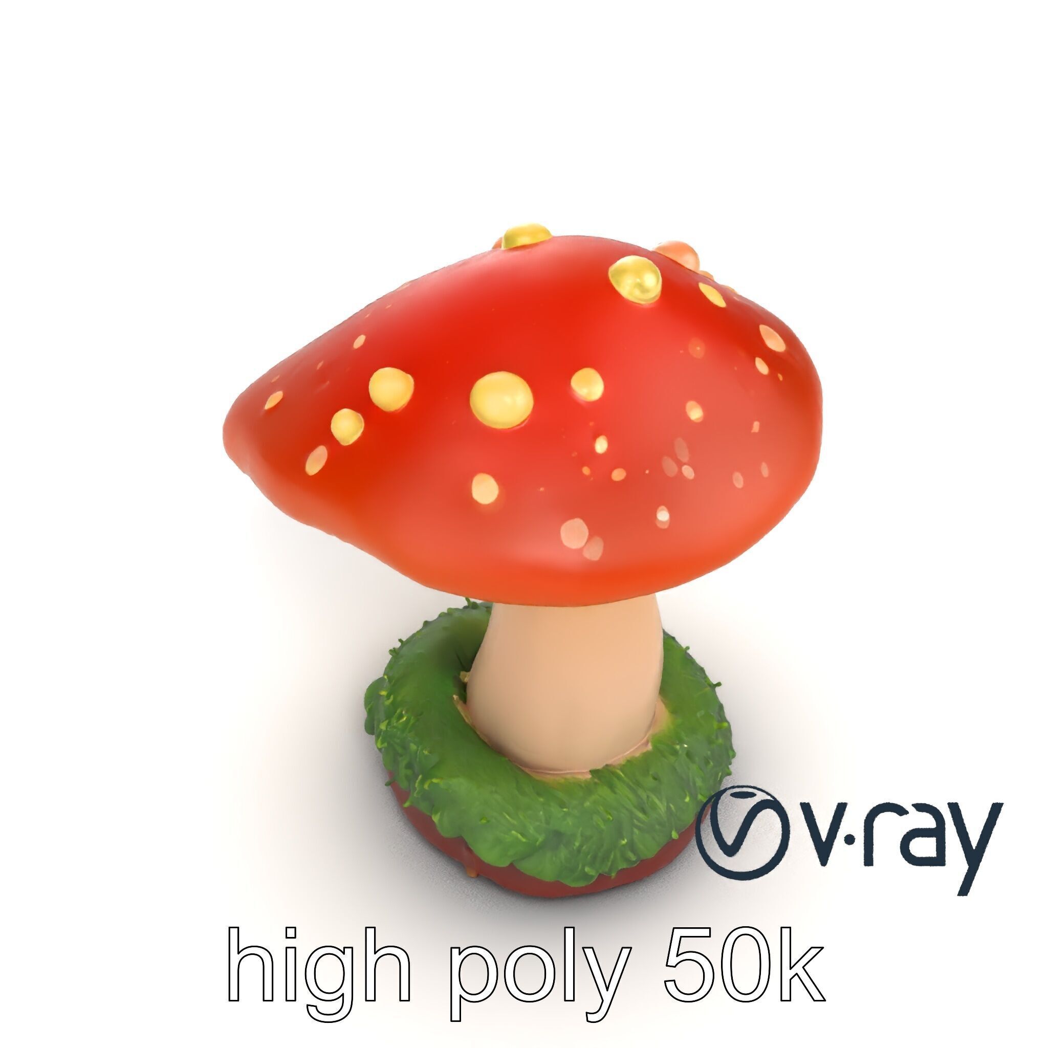 Mystical Glowing Mushroom Fantasy model pack Low-poly 3D model_13