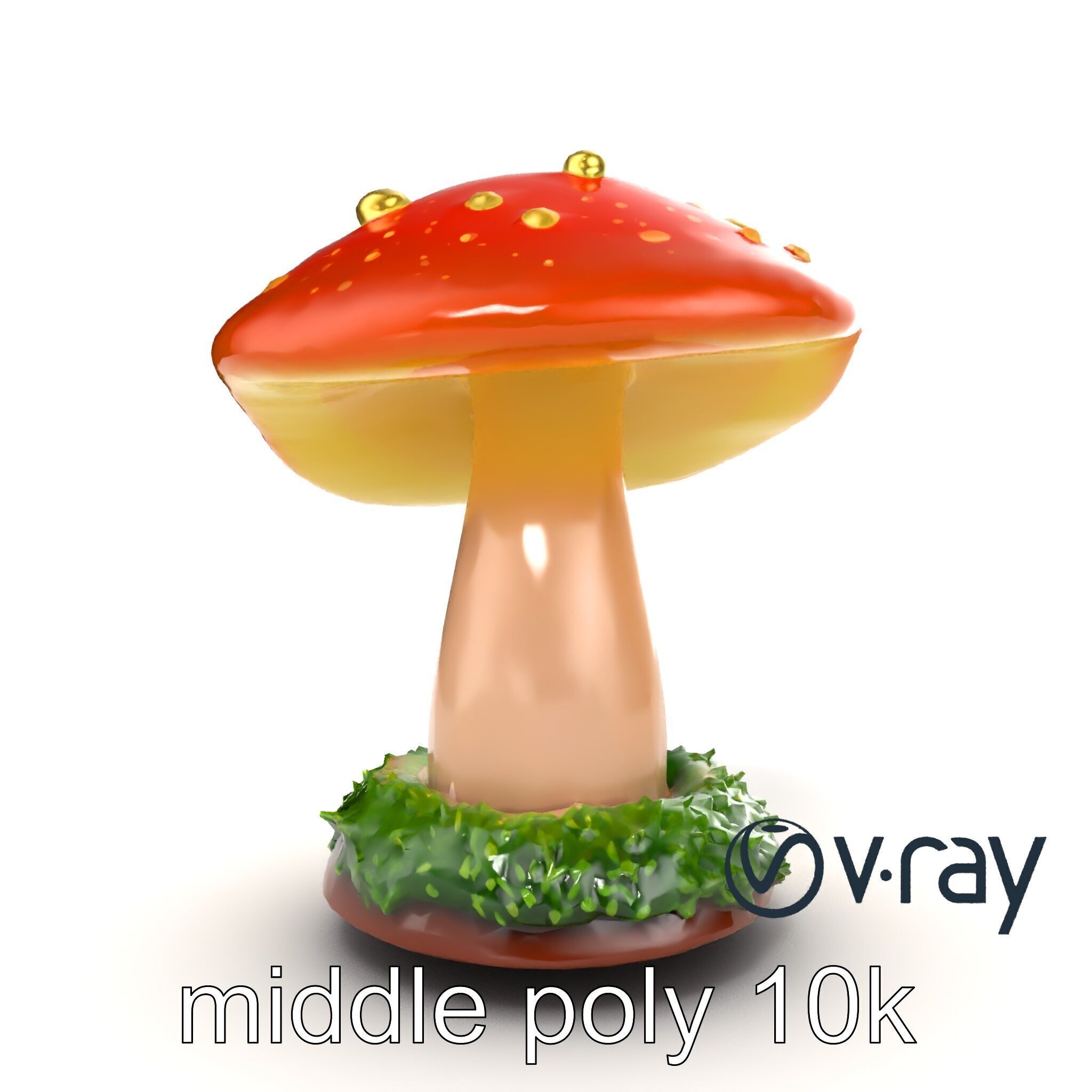 Mystical Glowing Mushroom Fantasy model pack Low-poly 3D model_21