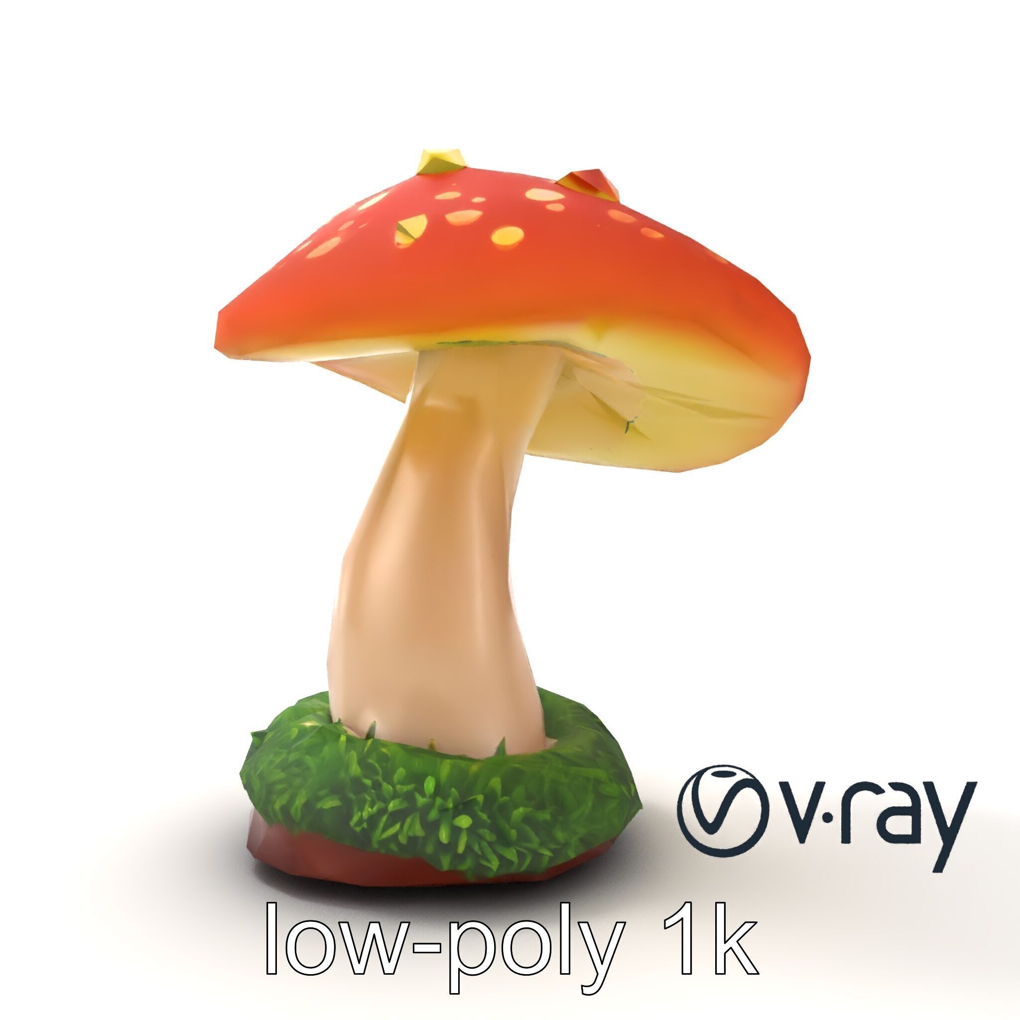 Mystical Glowing Mushroom Fantasy model pack Low-poly 3D model_24