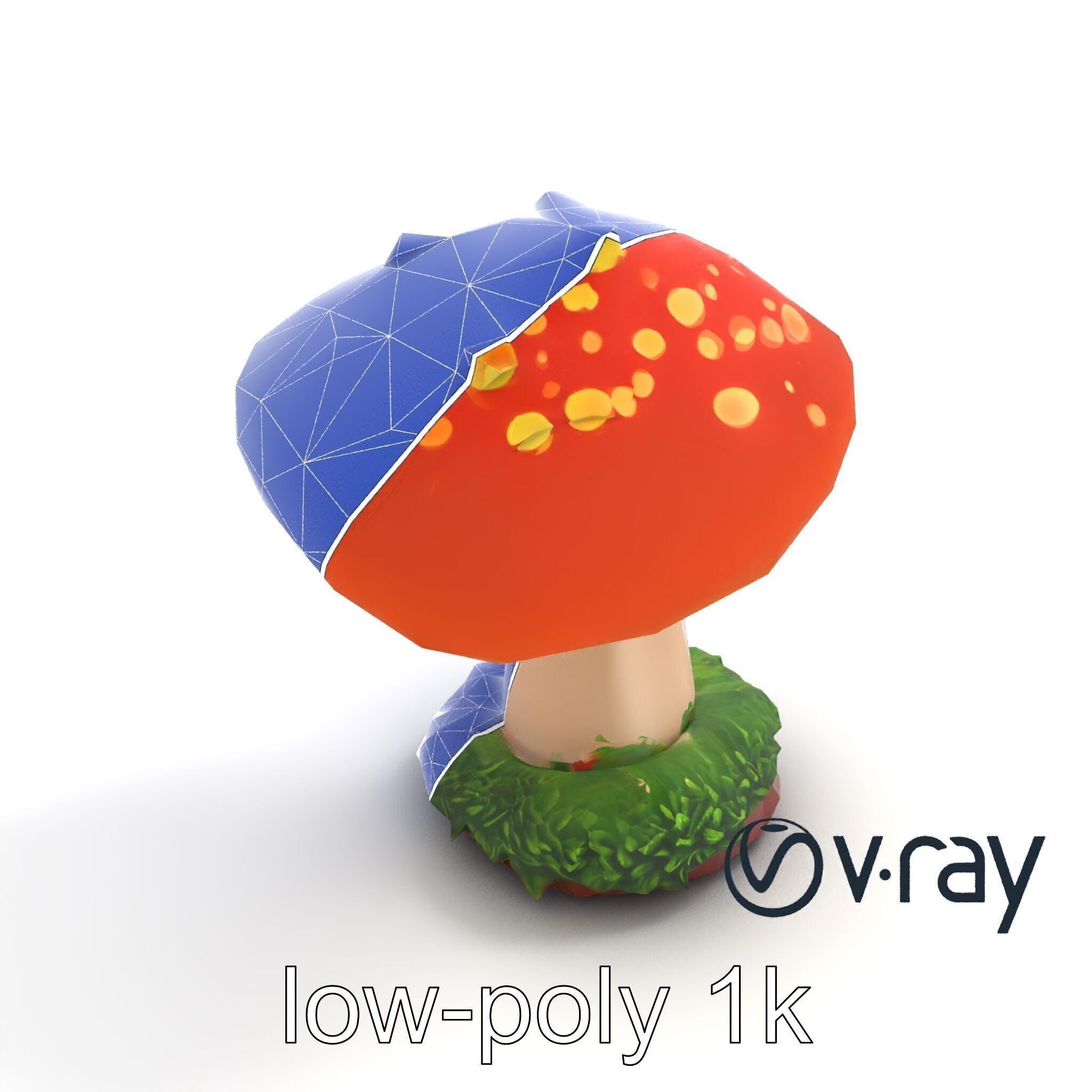Mystical Glowing Mushroom Fantasy model pack Low-poly 3D model_20