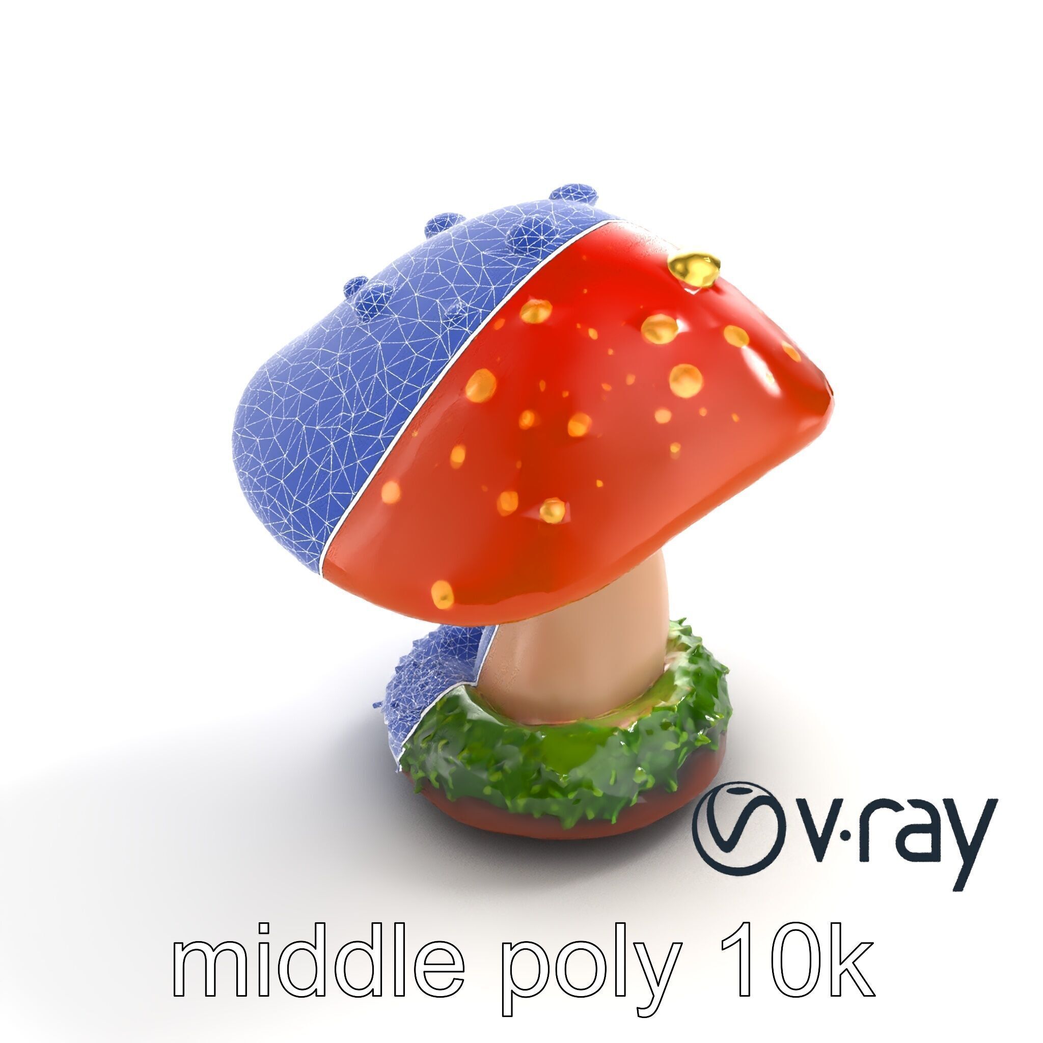 Mystical Glowing Mushroom Fantasy model pack Low-poly 3D model_11