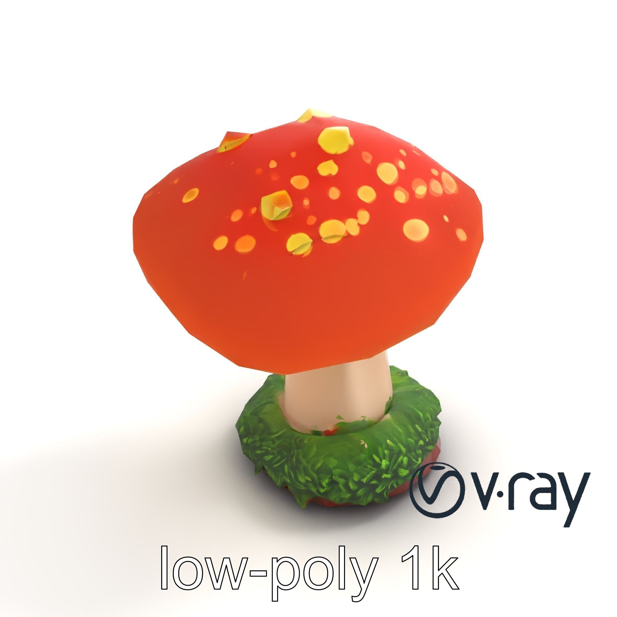 Mystical Glowing Mushroom Fantasy model pack Low-poly 3D model_6