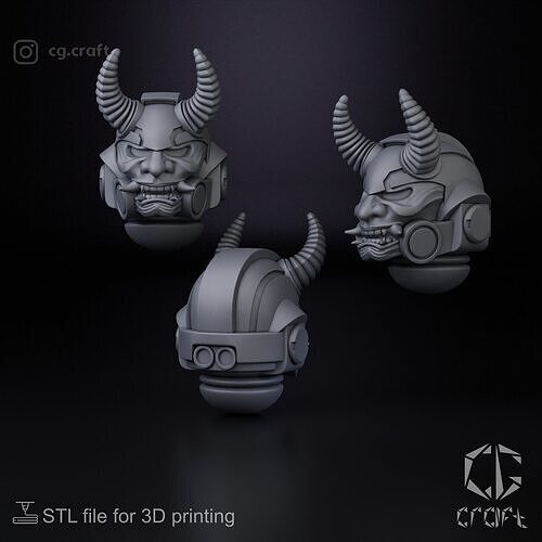  Samurai Space Marine head Free 3D print model