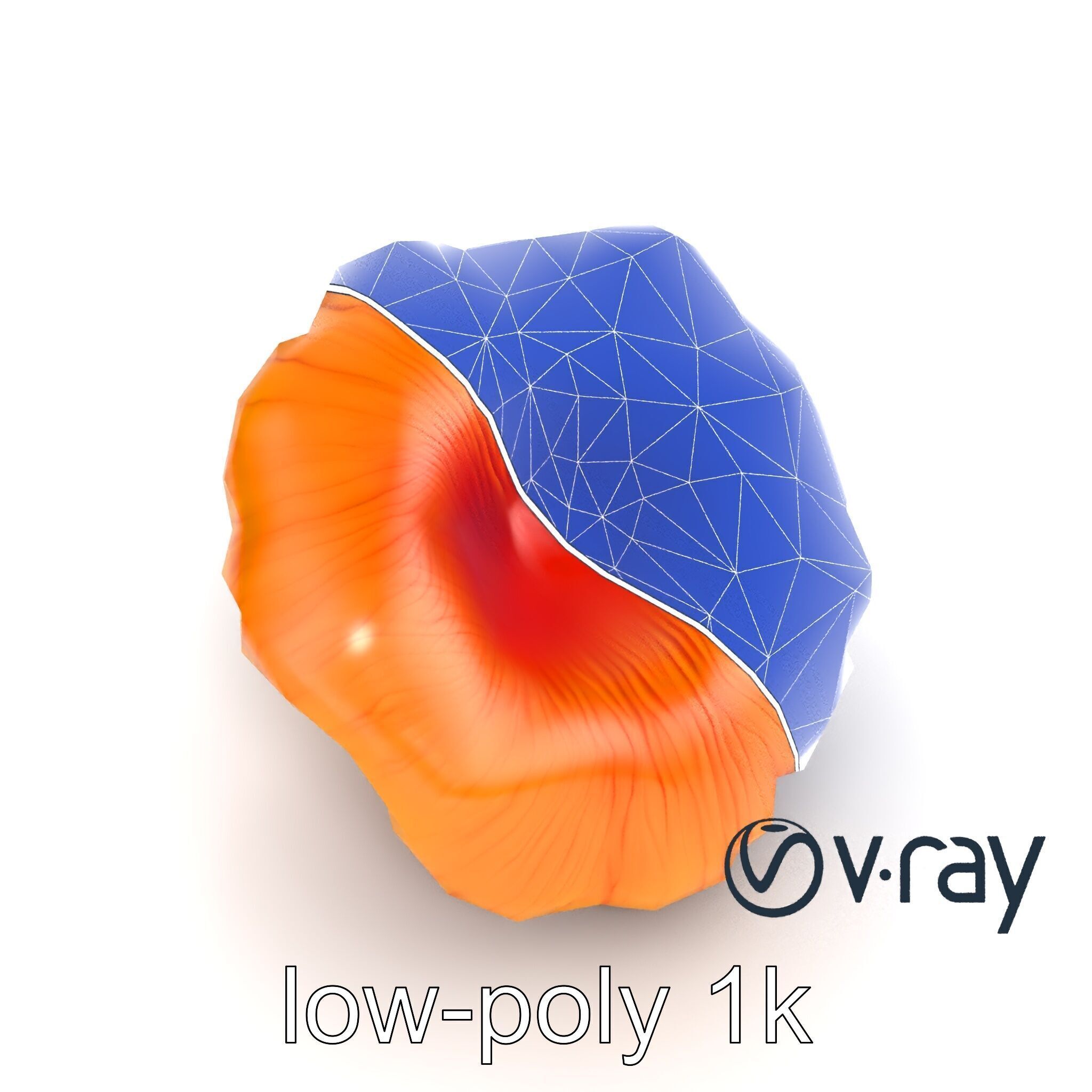 Chanterelle Mushroom Golden Texture model pack Low-poly 3D model_28