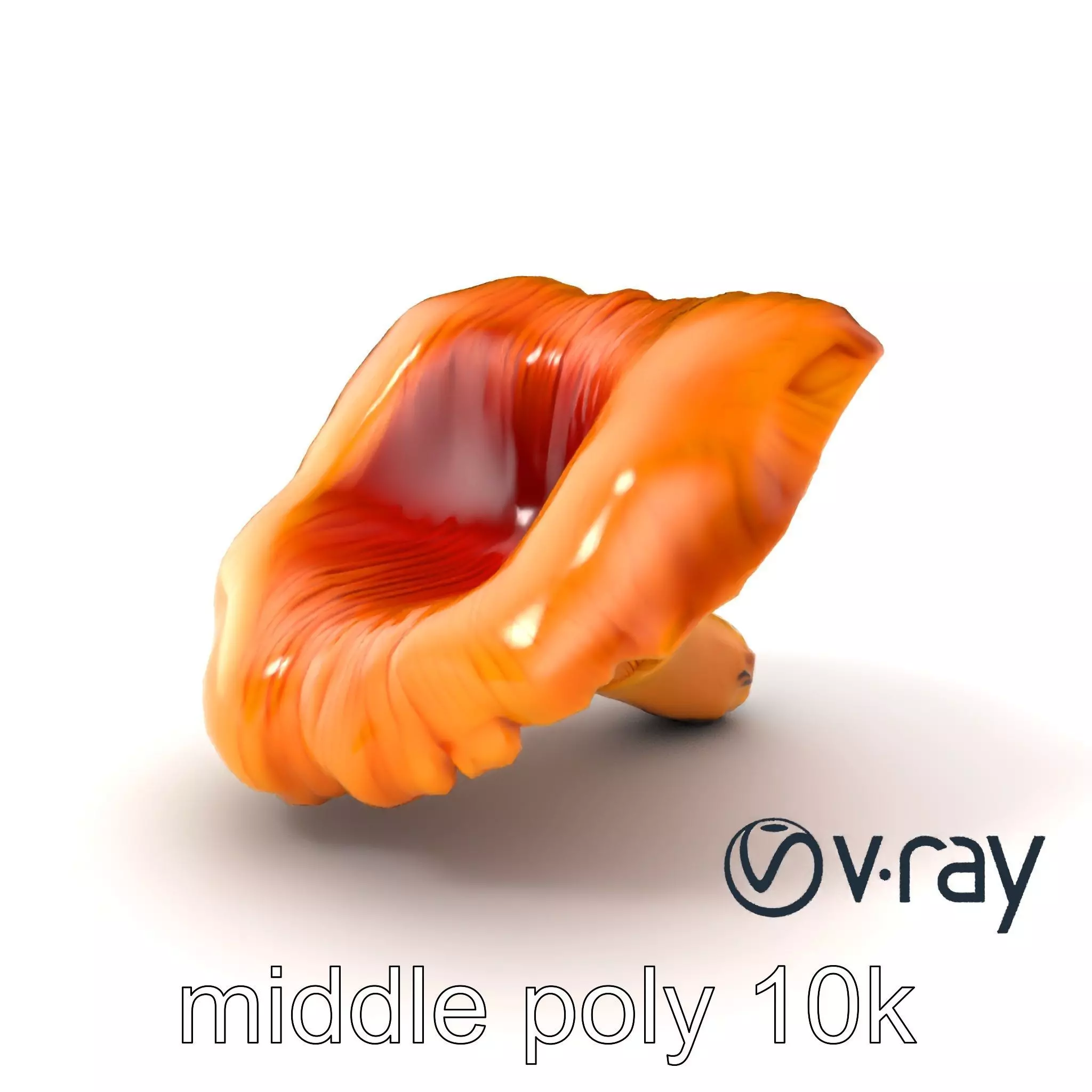 Chanterelle Mushroom Golden Texture model pack Low-poly 3D model_0