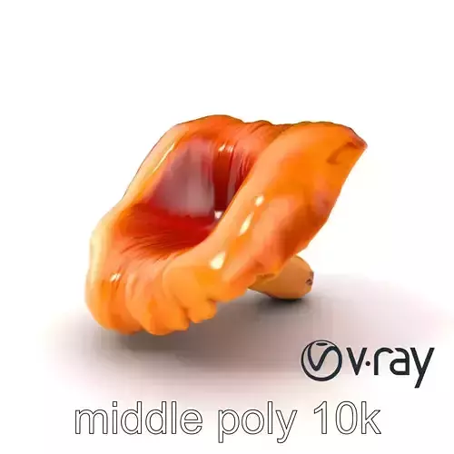 Chanterelle Mushroom Golden Texture model pack Low-poly 3D model