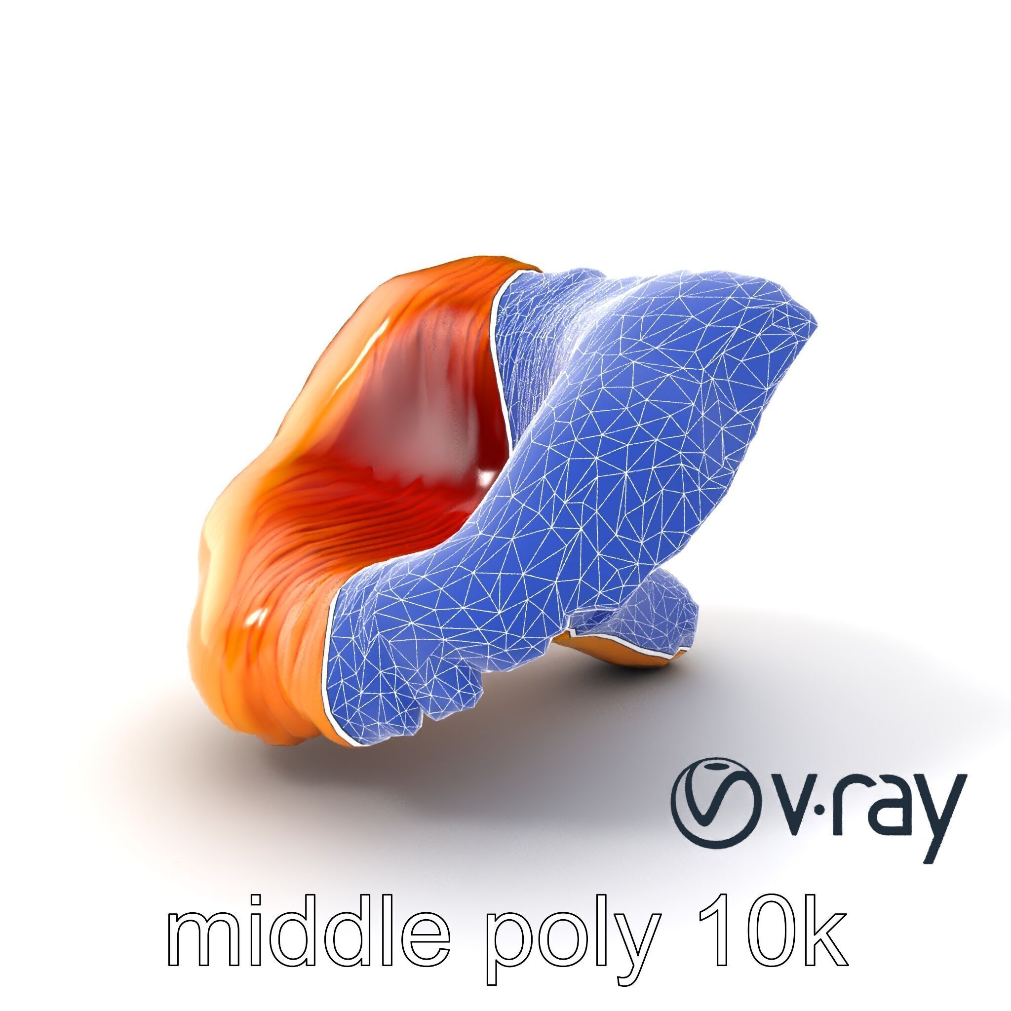 Chanterelle Mushroom Golden Texture model pack Low-poly 3D model_5