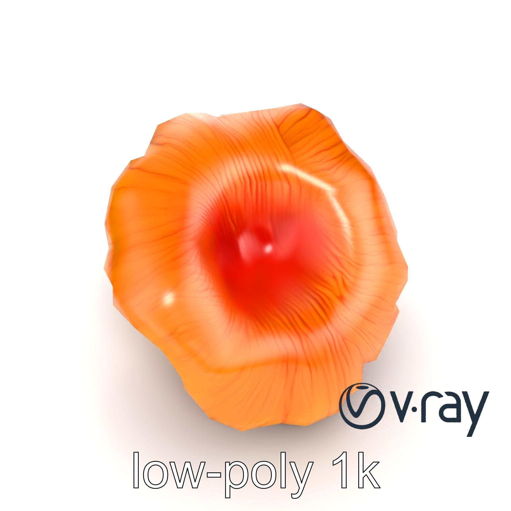 Chanterelle Mushroom Golden Texture model pack Low-poly 3D model_9