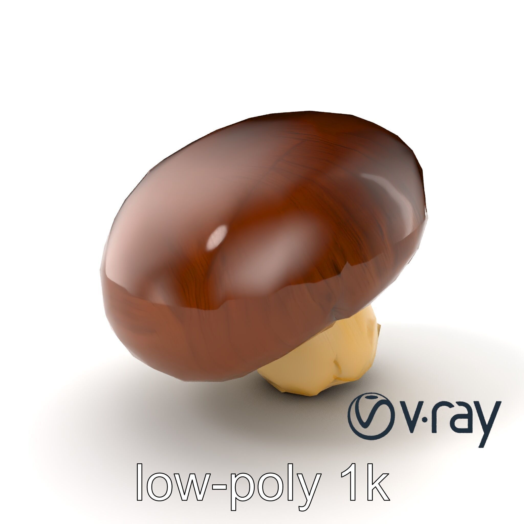 Portobello Mushroom Realistic Render model pack Low-poly 3D model_3