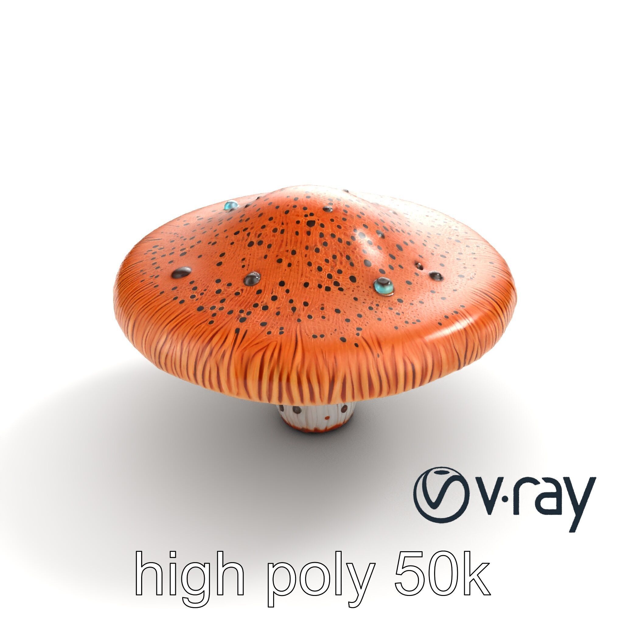 Futuristic Stylized Mushroom model pack Low-poly 3D model_10