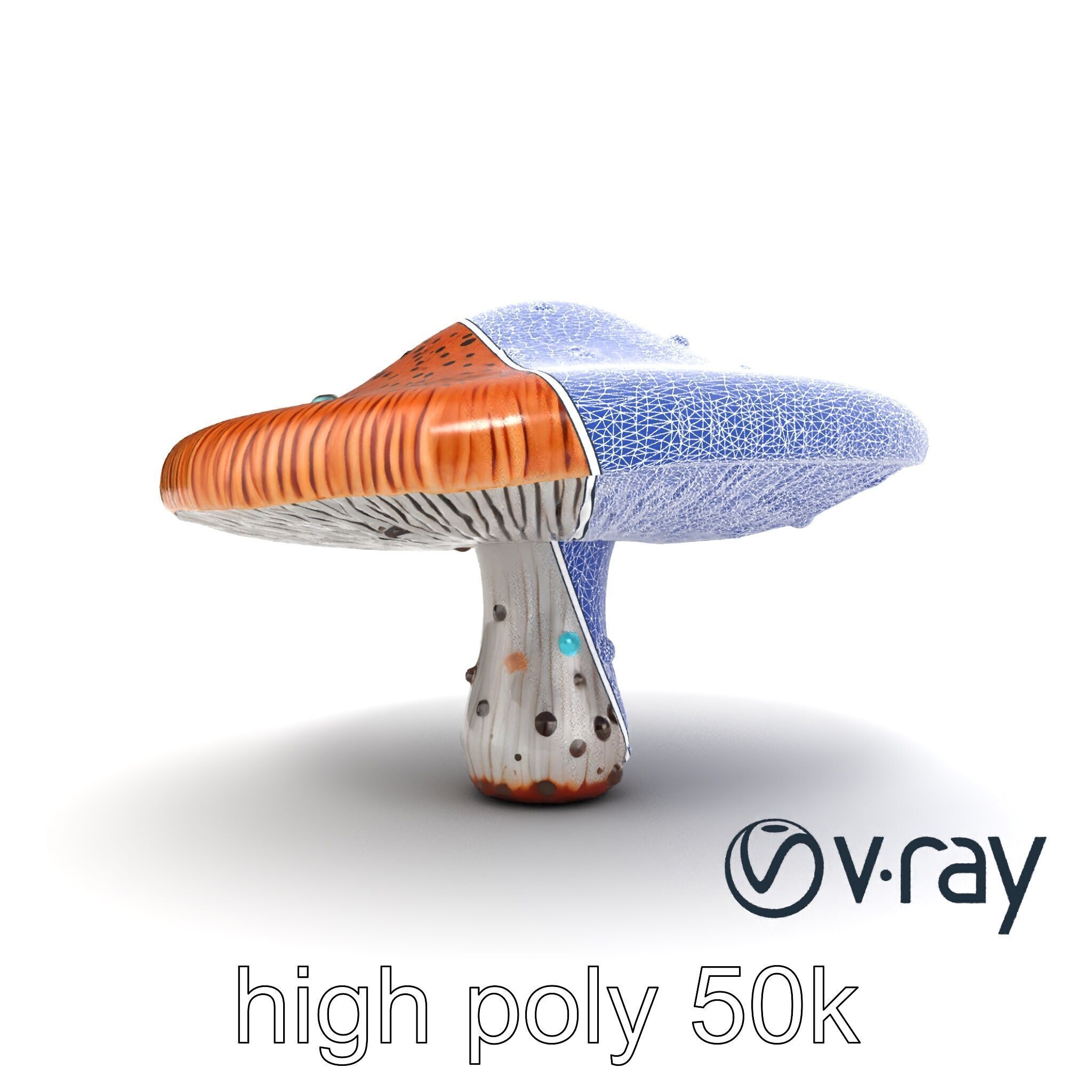 Futuristic Stylized Mushroom model pack Low-poly 3D model_26