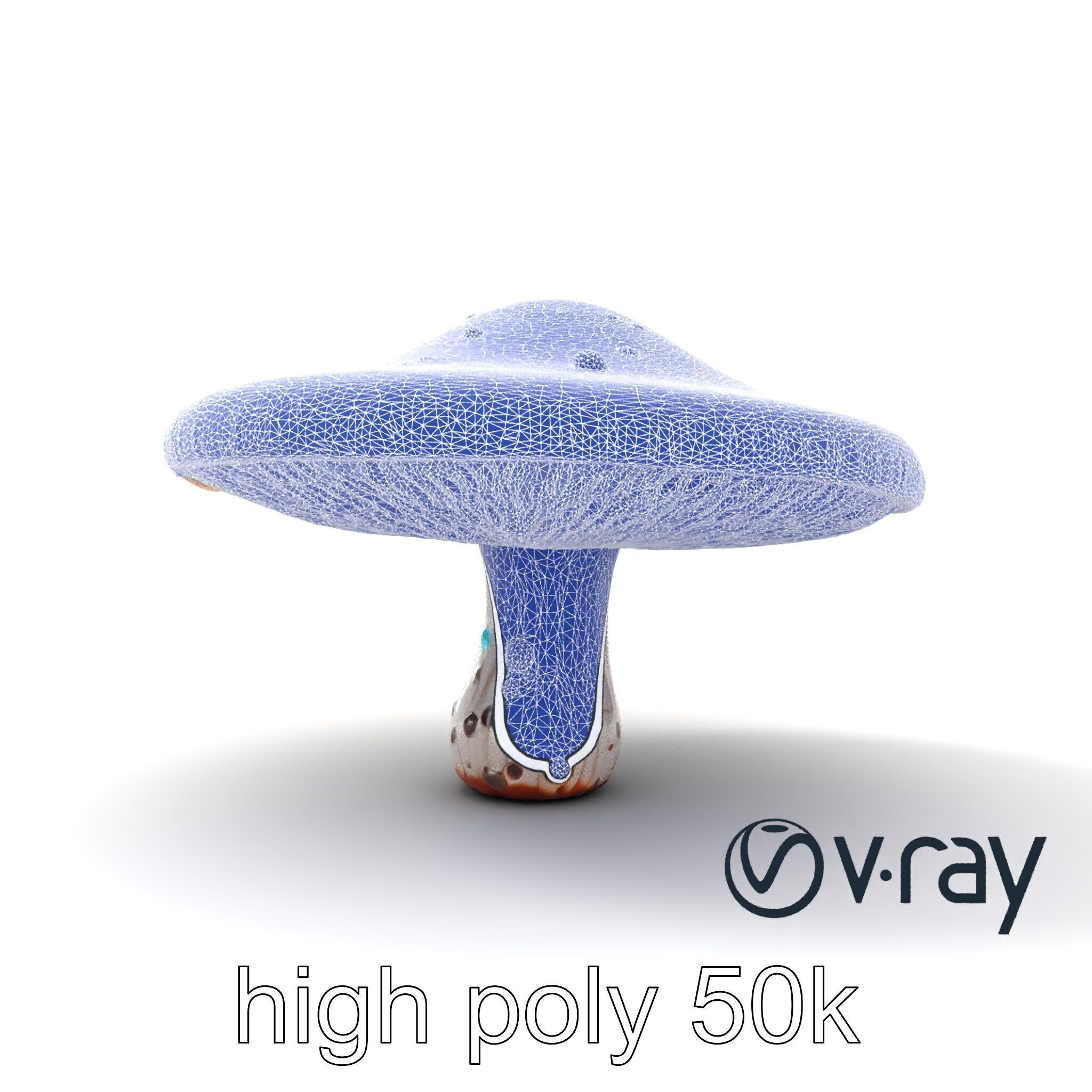 Futuristic Stylized Mushroom model pack Low-poly 3D model_16