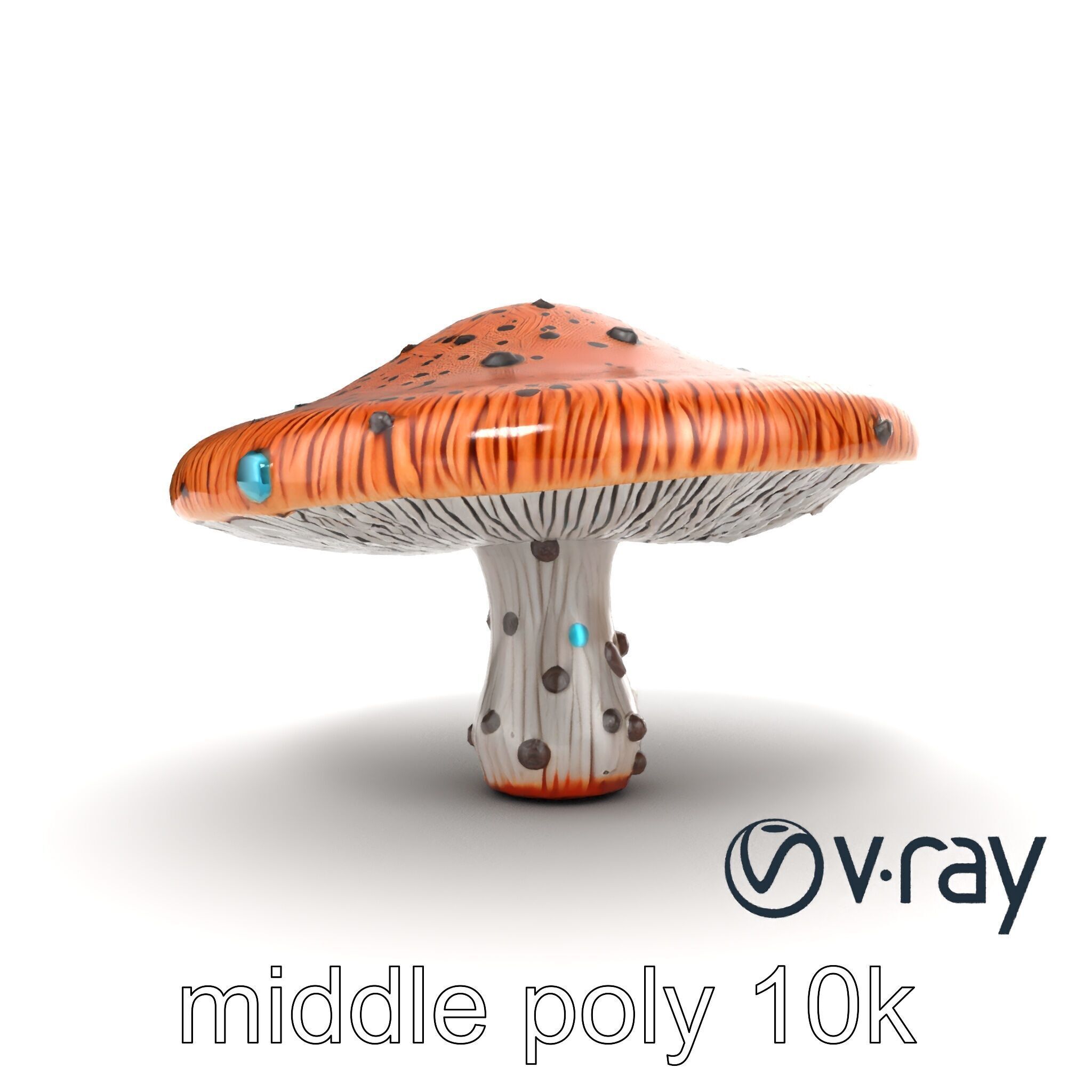 Futuristic Stylized Mushroom model pack Low-poly 3D model_19