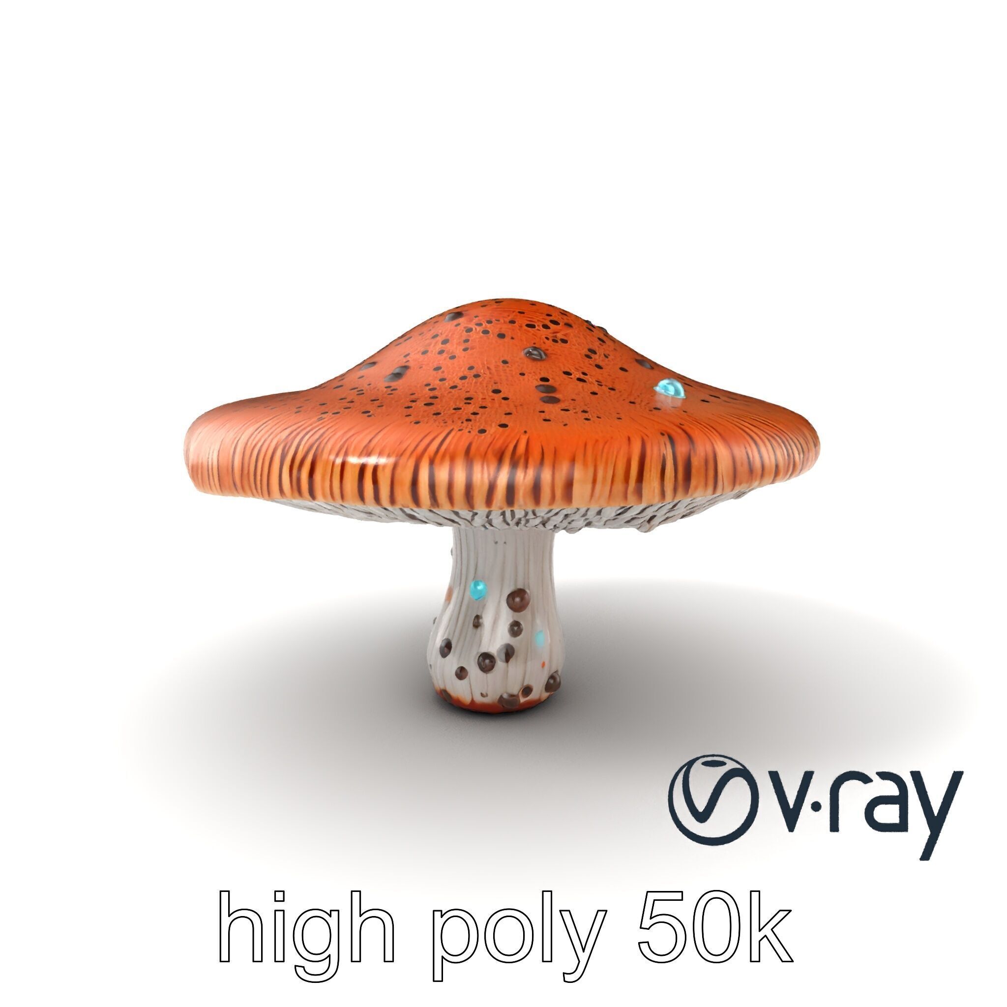 Futuristic Stylized Mushroom model pack Low-poly 3D model_7