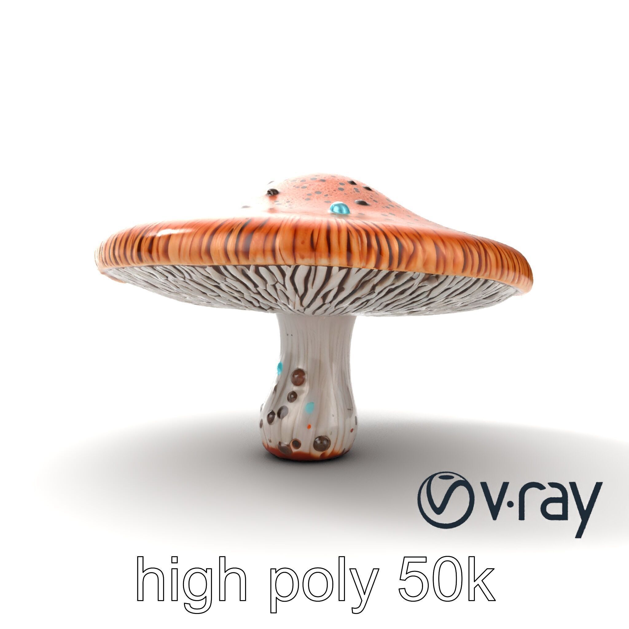 Futuristic Stylized Mushroom model pack Low-poly 3D model_13