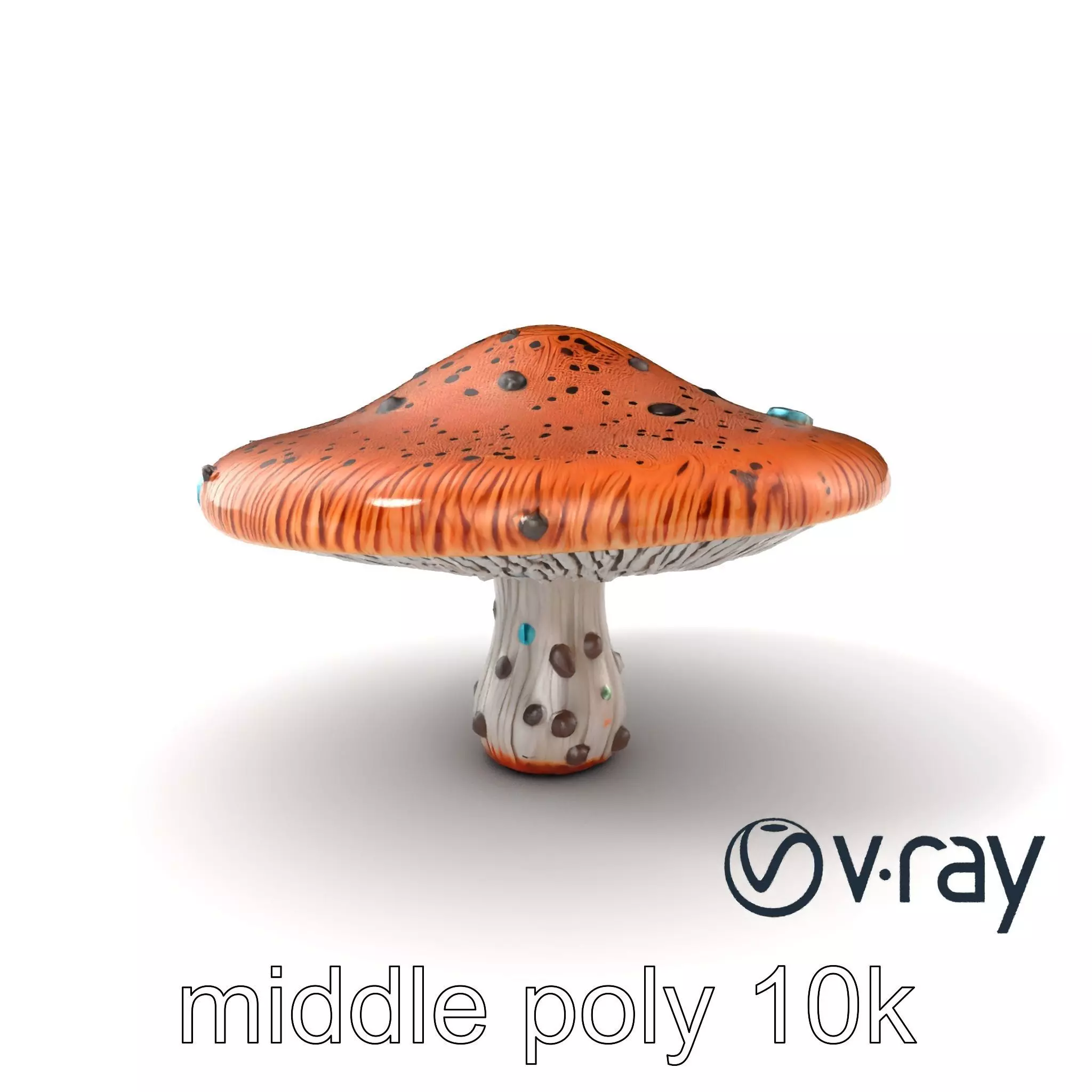 Futuristic Stylized Mushroom model pack Low-poly 3D model_0