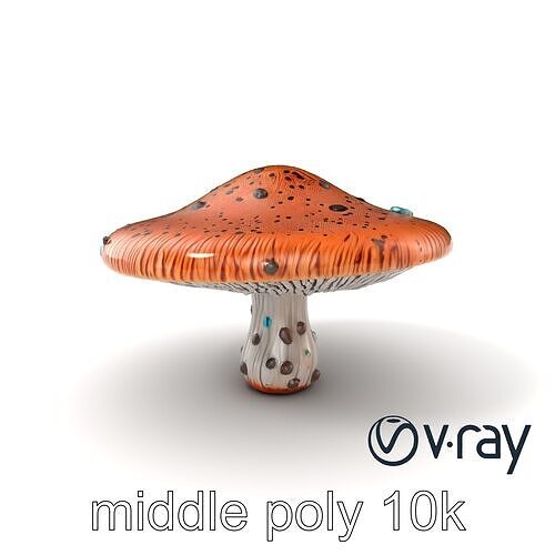Futuristic Stylized Mushroom model pack Low-poly 3D model