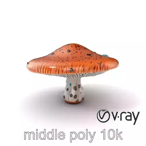 Futuristic Stylized Mushroom model pack Low-poly 3D model