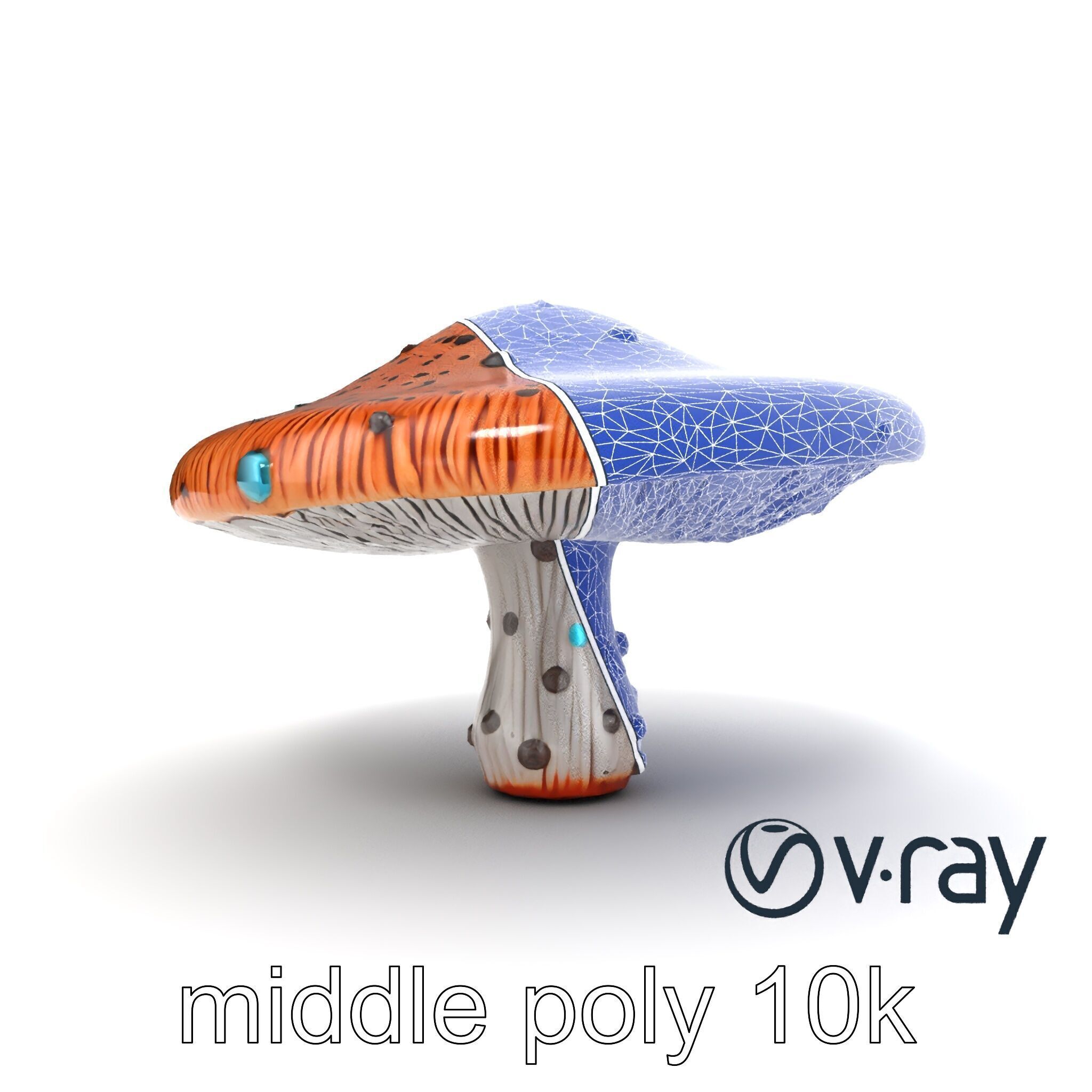Futuristic Stylized Mushroom model pack Low-poly 3D model_22
