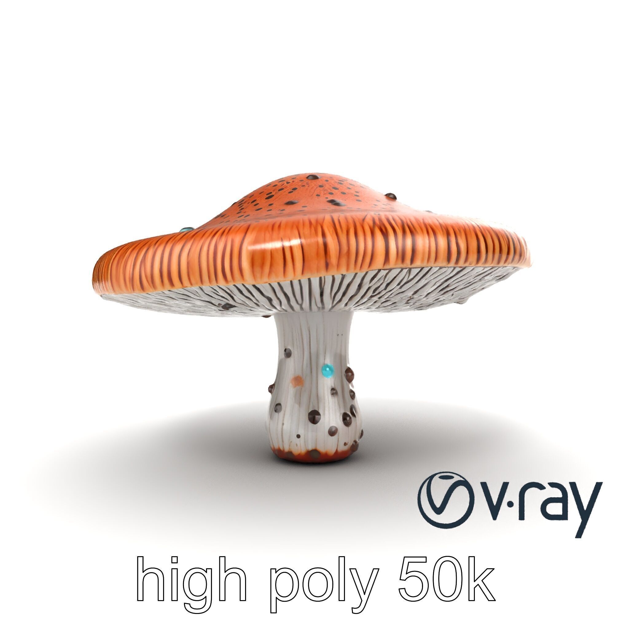 Futuristic Stylized Mushroom model pack Low-poly 3D model_18