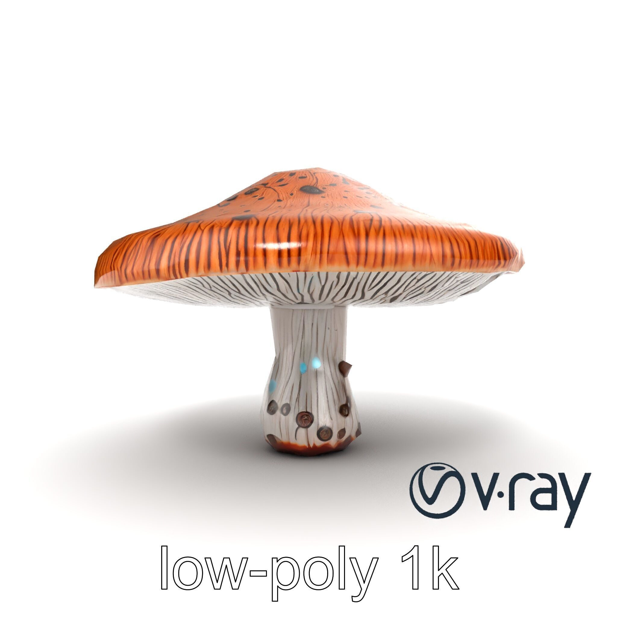 Futuristic Stylized Mushroom model pack Low-poly 3D model_24