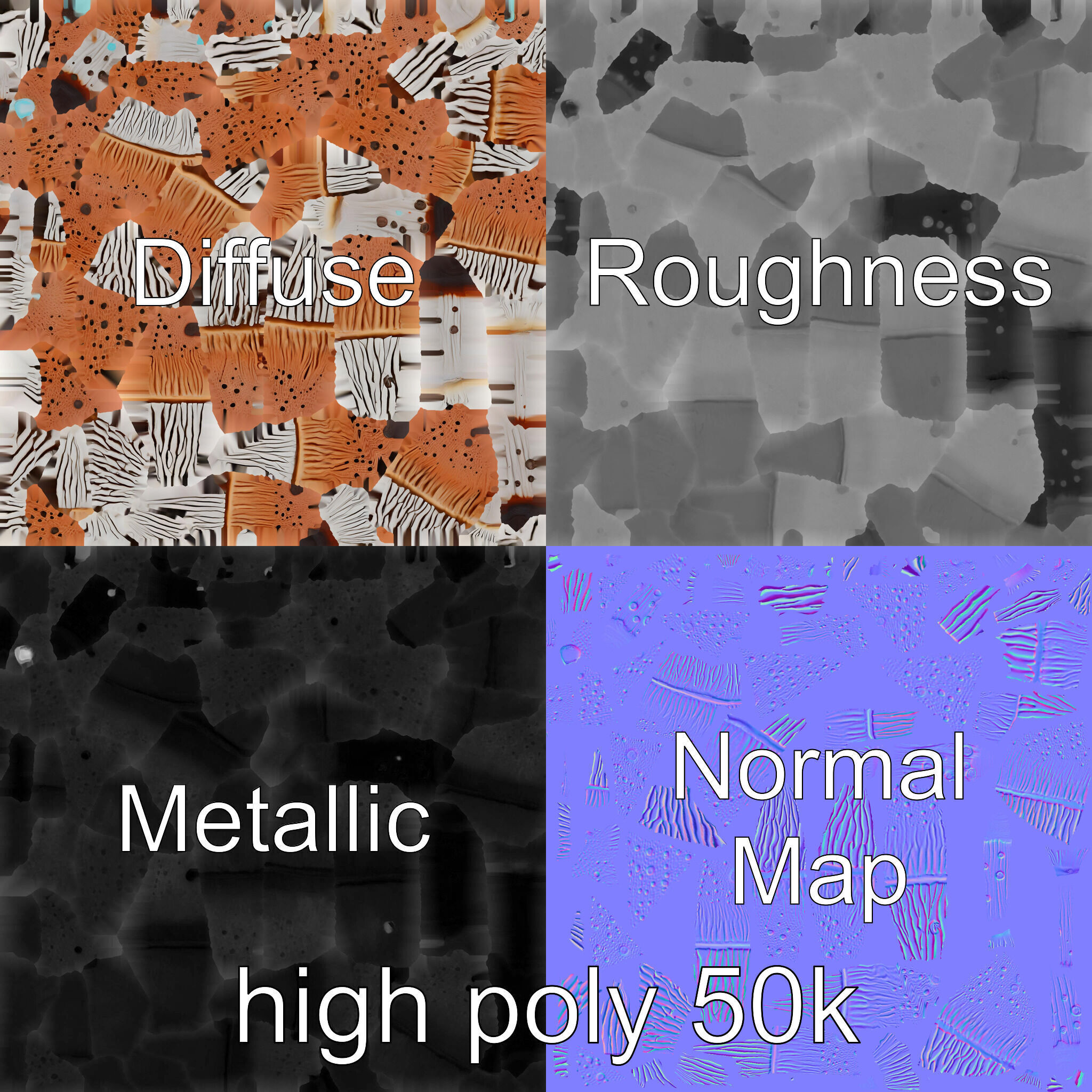 Futuristic Stylized Mushroom model pack Low-poly 3D model_2