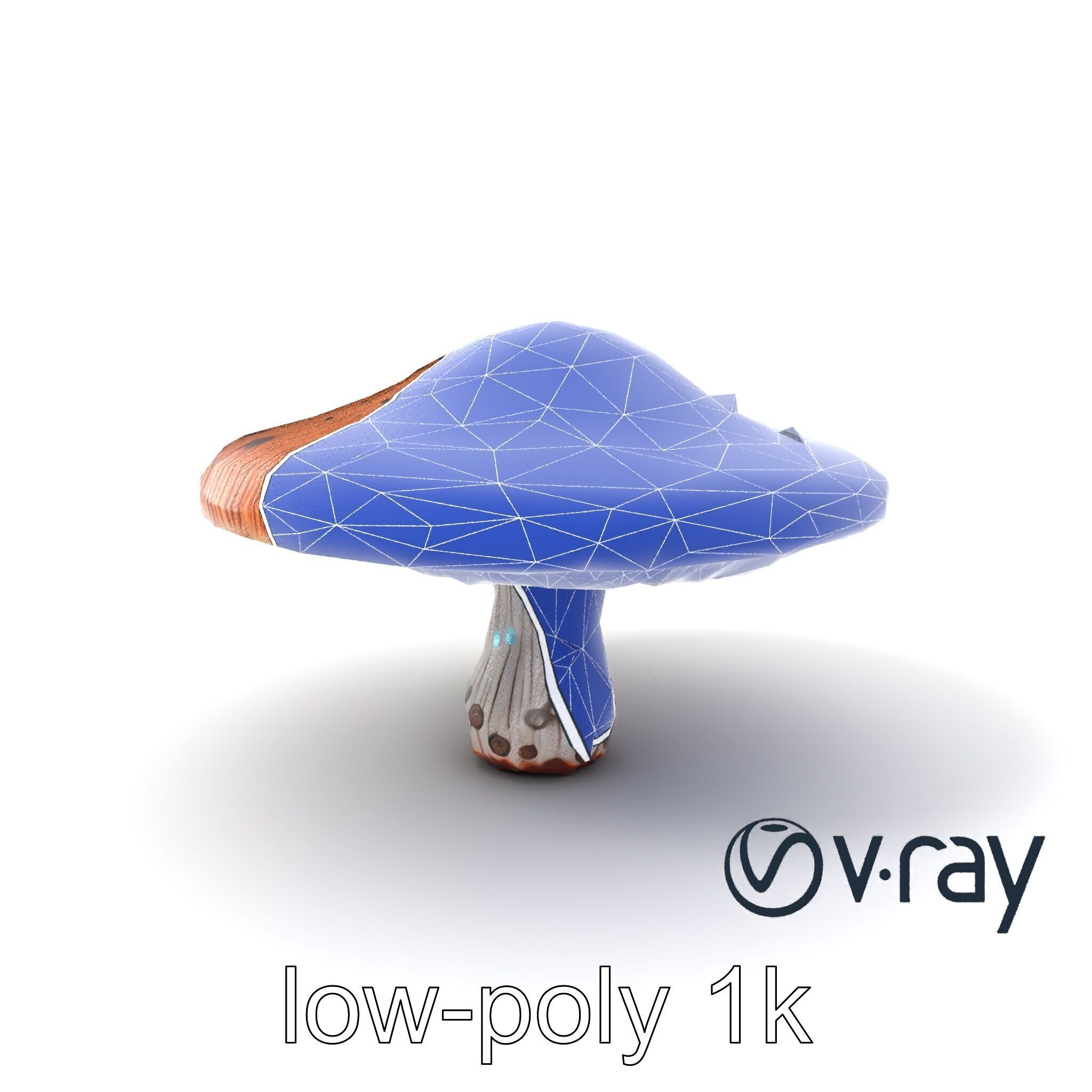 Futuristic Stylized Mushroom model pack Low-poly 3D model_6