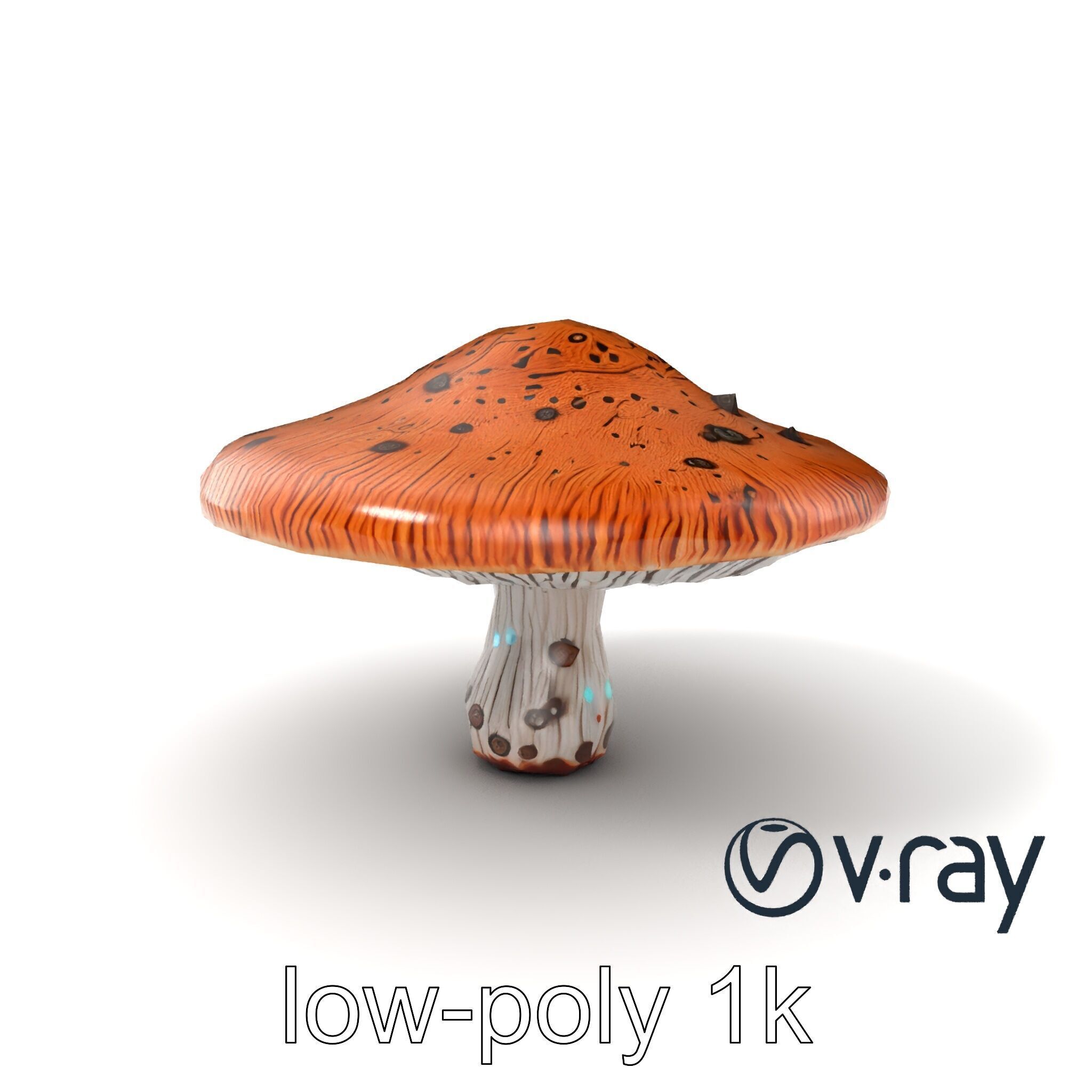 Futuristic Stylized Mushroom model pack Low-poly 3D model_3