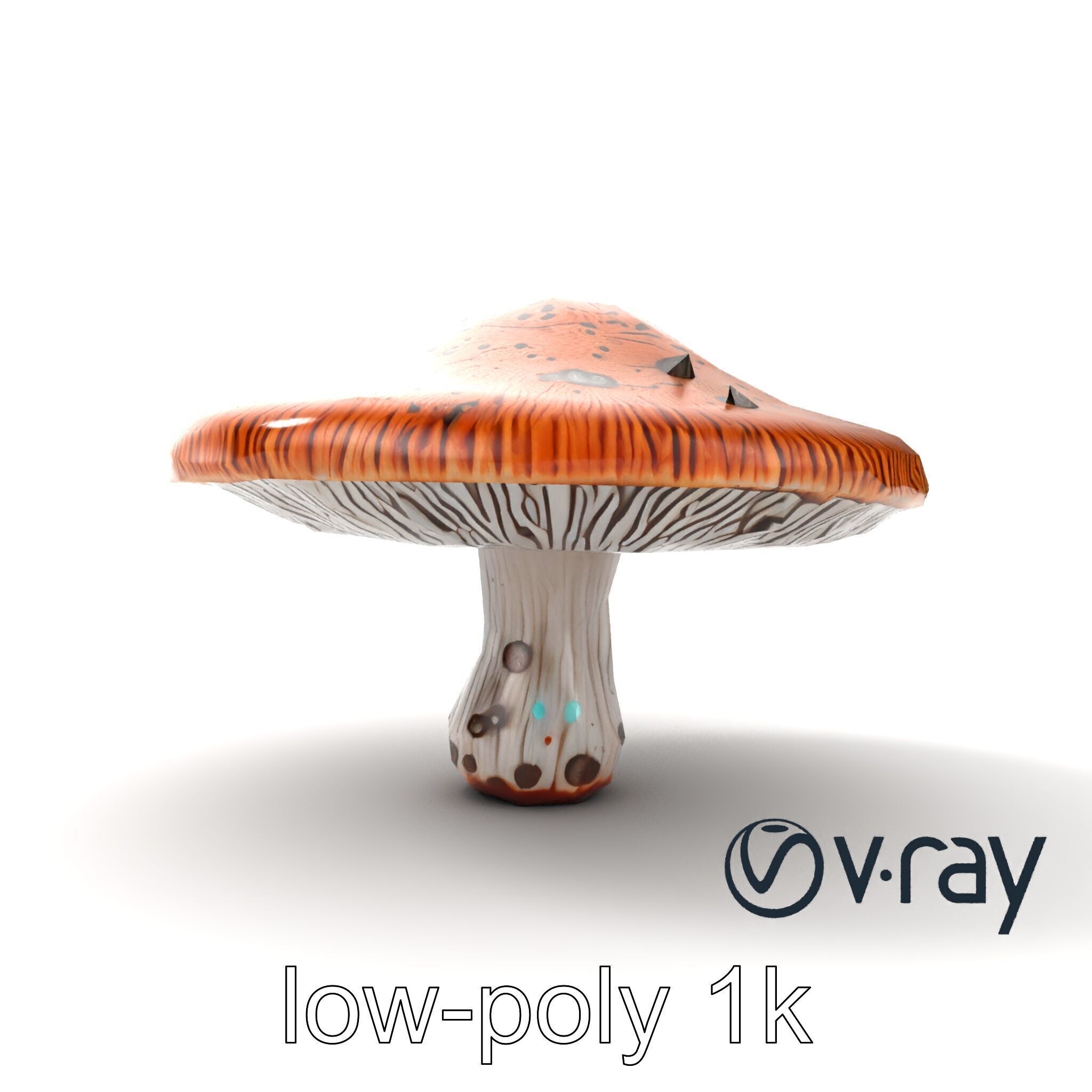Futuristic Stylized Mushroom model pack Low-poly 3D model_12
