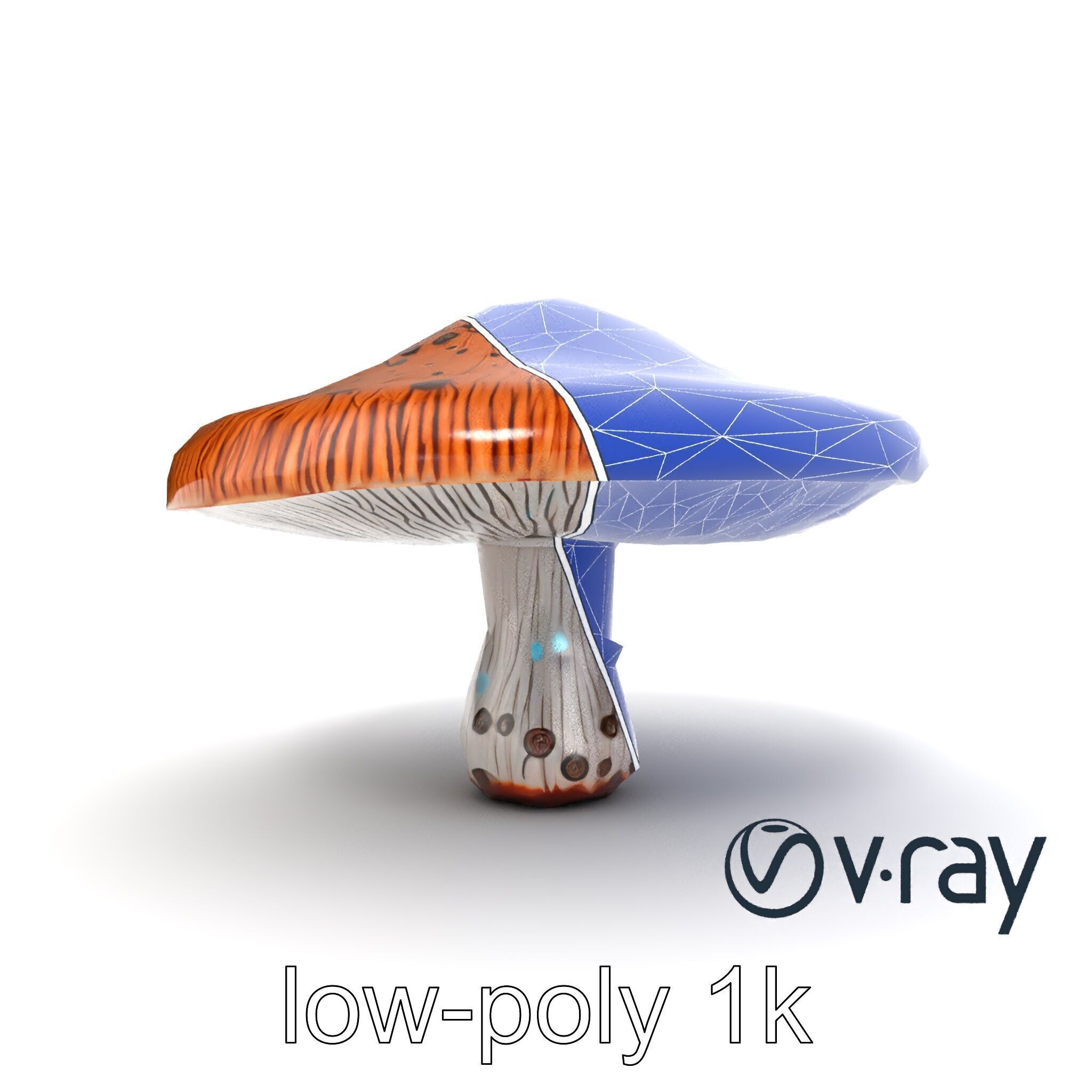 Futuristic Stylized Mushroom model pack Low-poly 3D model_28